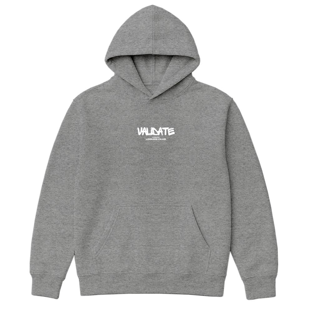 Validate London Club Oversized Hoodie In Grey Validate London Club Oversized Hoodie In Grey