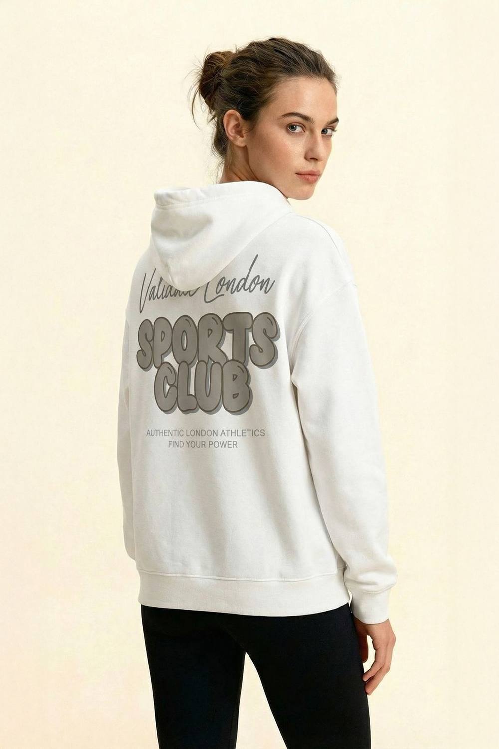 Validate Sports Club Oversized Hoodie In White Validate Sports Club Oversized Hoodie In White