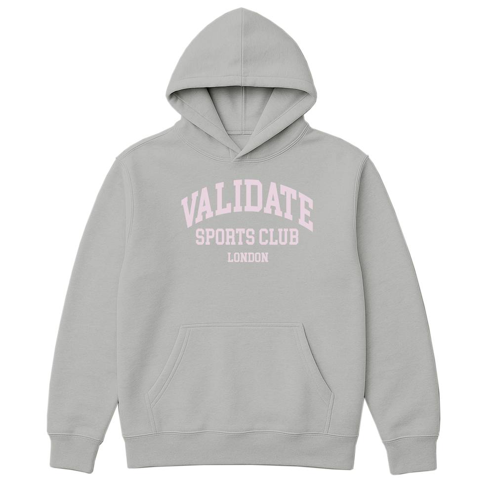Validate Varsity Oversized Hoodie In Light Grey Validate Varsity Oversized Hoodie In Light Grey