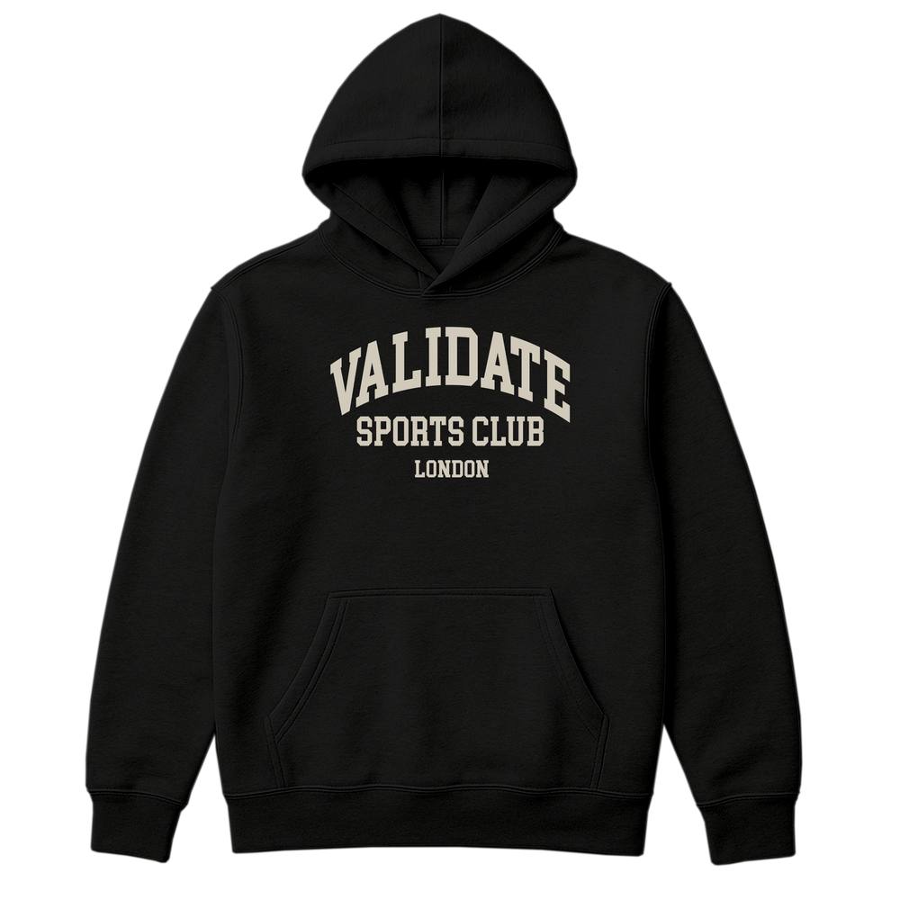 Validate Varsity Oversized Hoodie In Black Validate Varsity Oversized Hoodie In Black