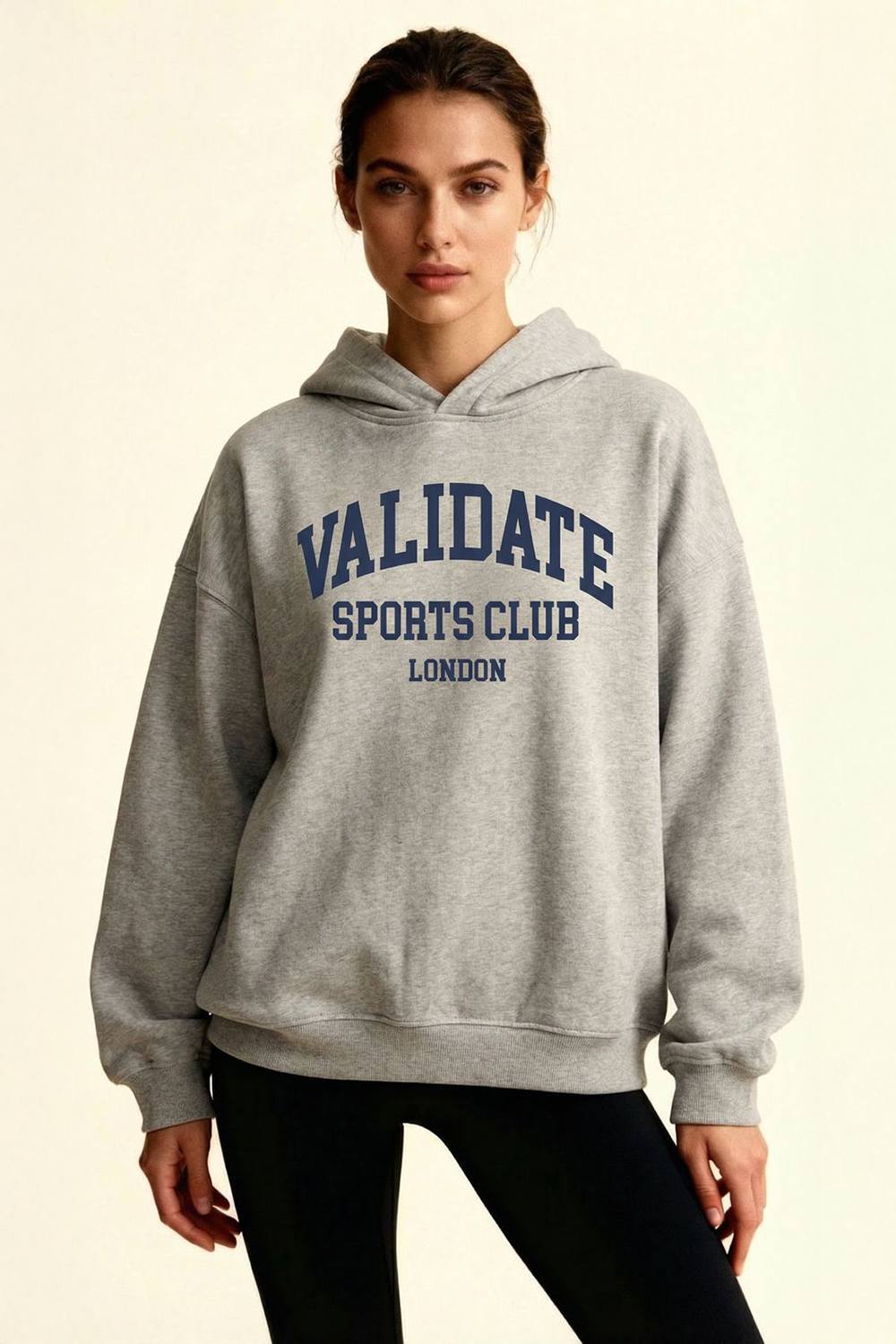 Validate Varsity Oversized Hoodie In Grey Validate Varsity Oversized Hoodie In Grey