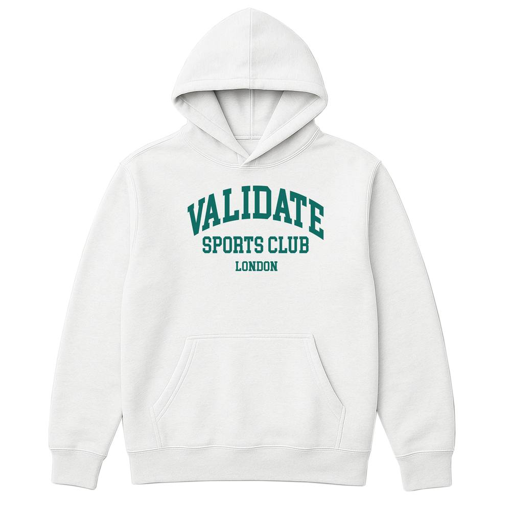 Validate Varsity Oversized Hoodie In White Validate Varsity Oversized Hoodie In White