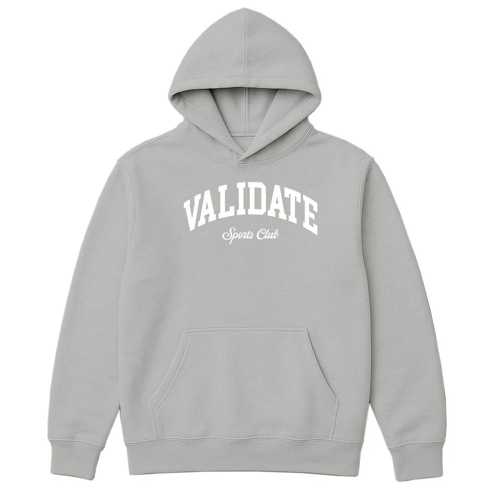 Validate Team Sports Oversized Hoodie In Light Grey Validate Team Sports Oversized Hoodie In Light Grey