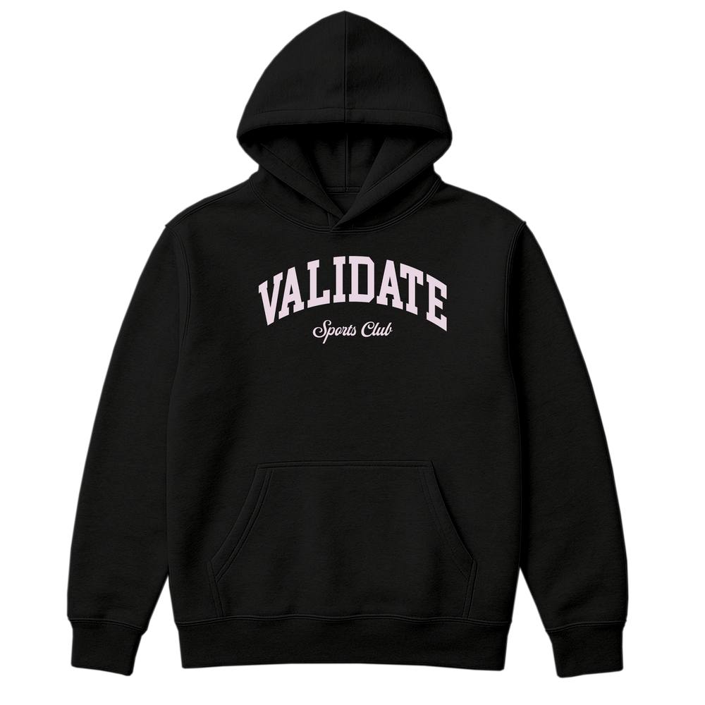 Validate Team Sports Oversized Hoodie In Black Validate Team Sports Oversized Hoodie In Black