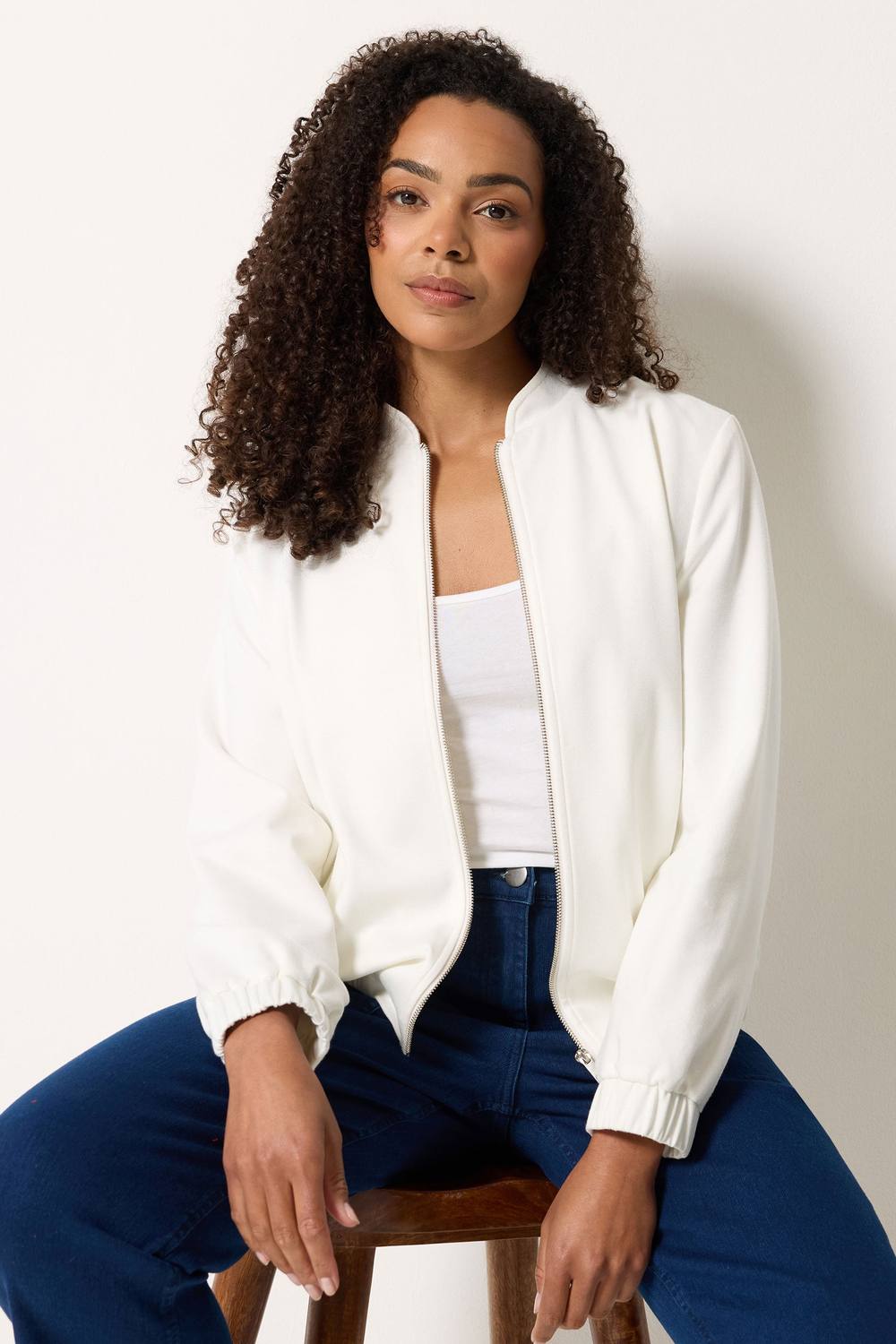 M&co Bomber Jacket In Ivory M&co Bomber Jacket In Ivory
