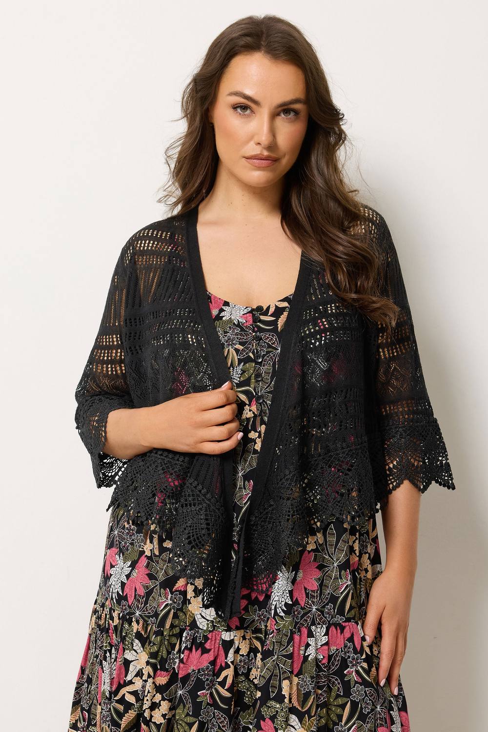 Yours Waterfall Cardigan In Black Yours Waterfall Cardigan In Black
