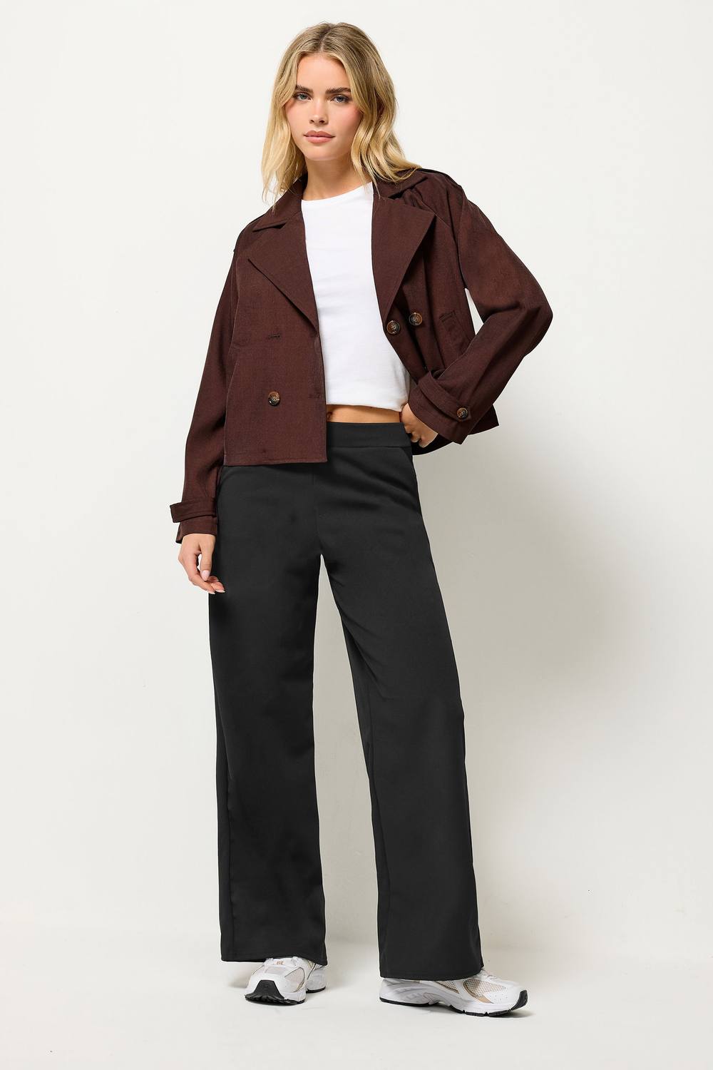 Pixiegirl Petite Scuba Wide Leg Trousers In Black Pixiegirl Petite Scuba Wide Leg Trousers In Black