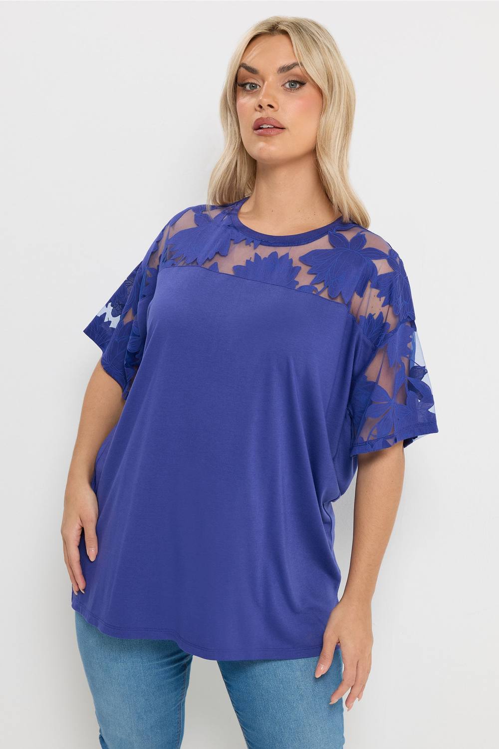 Yours Floral Boxy Shirt In Cobalt Yours Floral Boxy Shirt In Cobalt