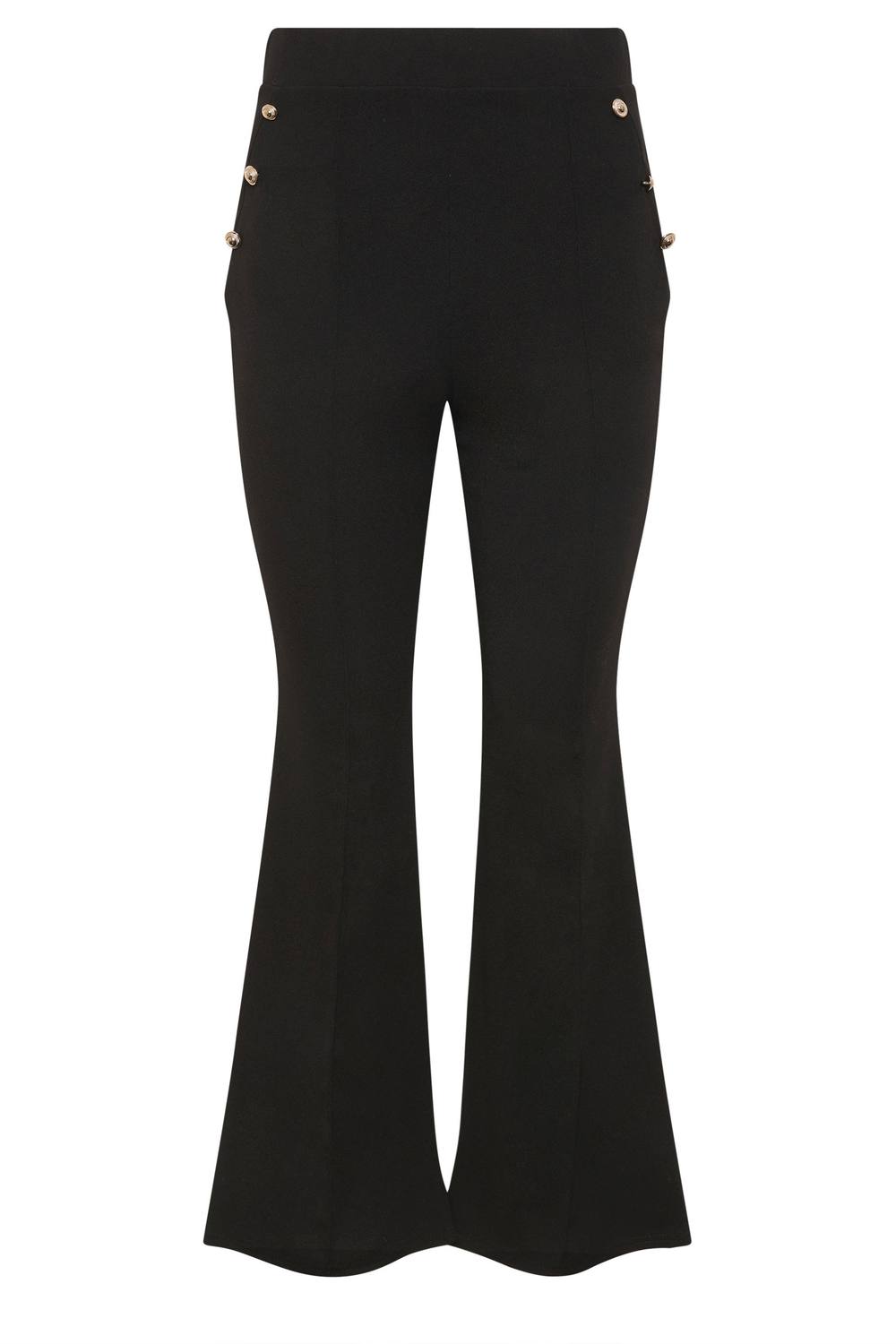 Star By Julien Macdonald Button Detail Flared Trousers In Black Star By Julien Macdonald Button Detail Flared Trousers In Black