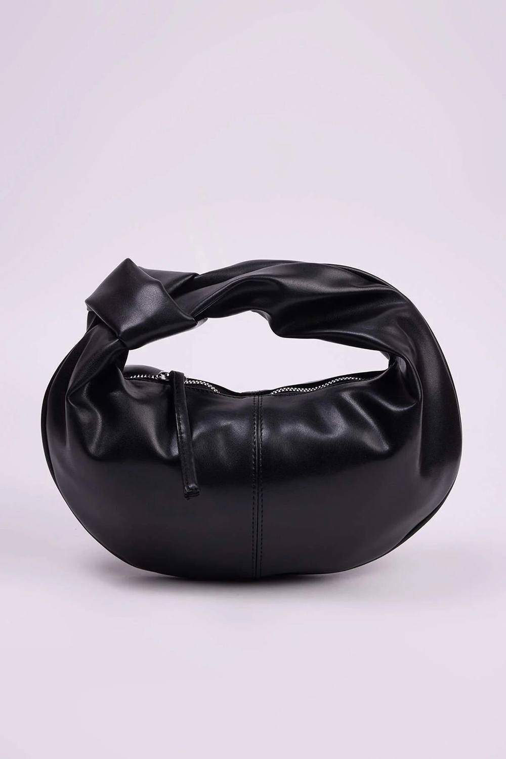 Wovcor Oval Knot-Handle Mini Shoulder Bag In Black Wovcor Oval Knot-Handle Mini Shoulder Bag In Black