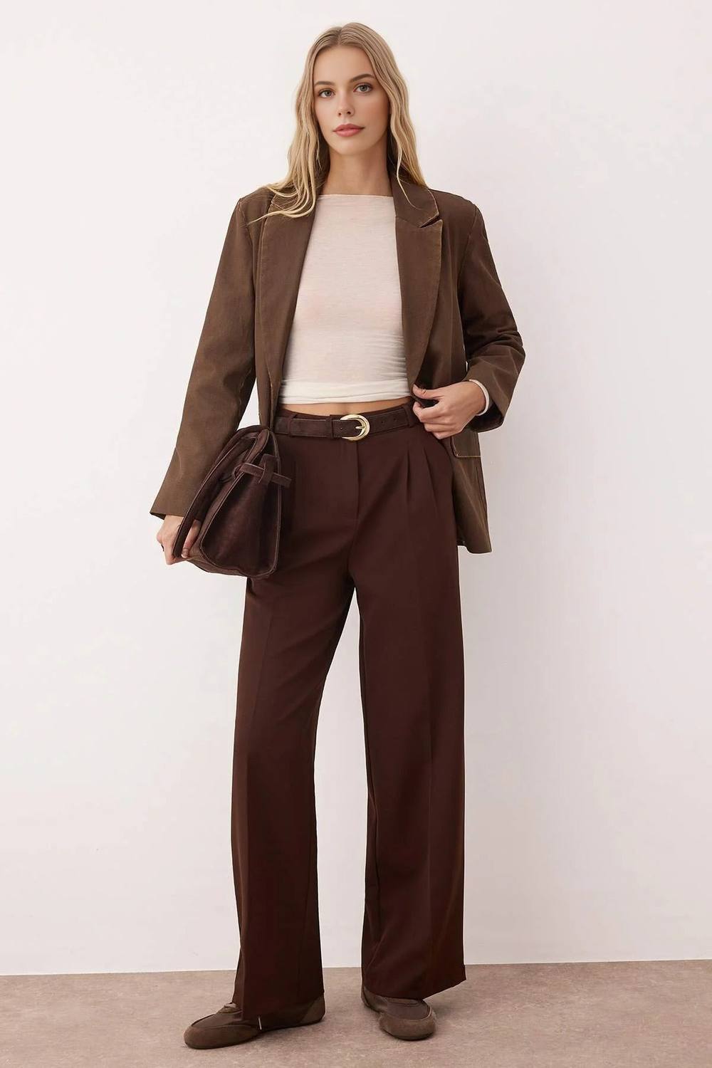 Wovcor High Waist Vintage Wash Straight Leg Jeans In Brown Wovcor High Waist Vintage Wash Straight Leg Jeans In Brown