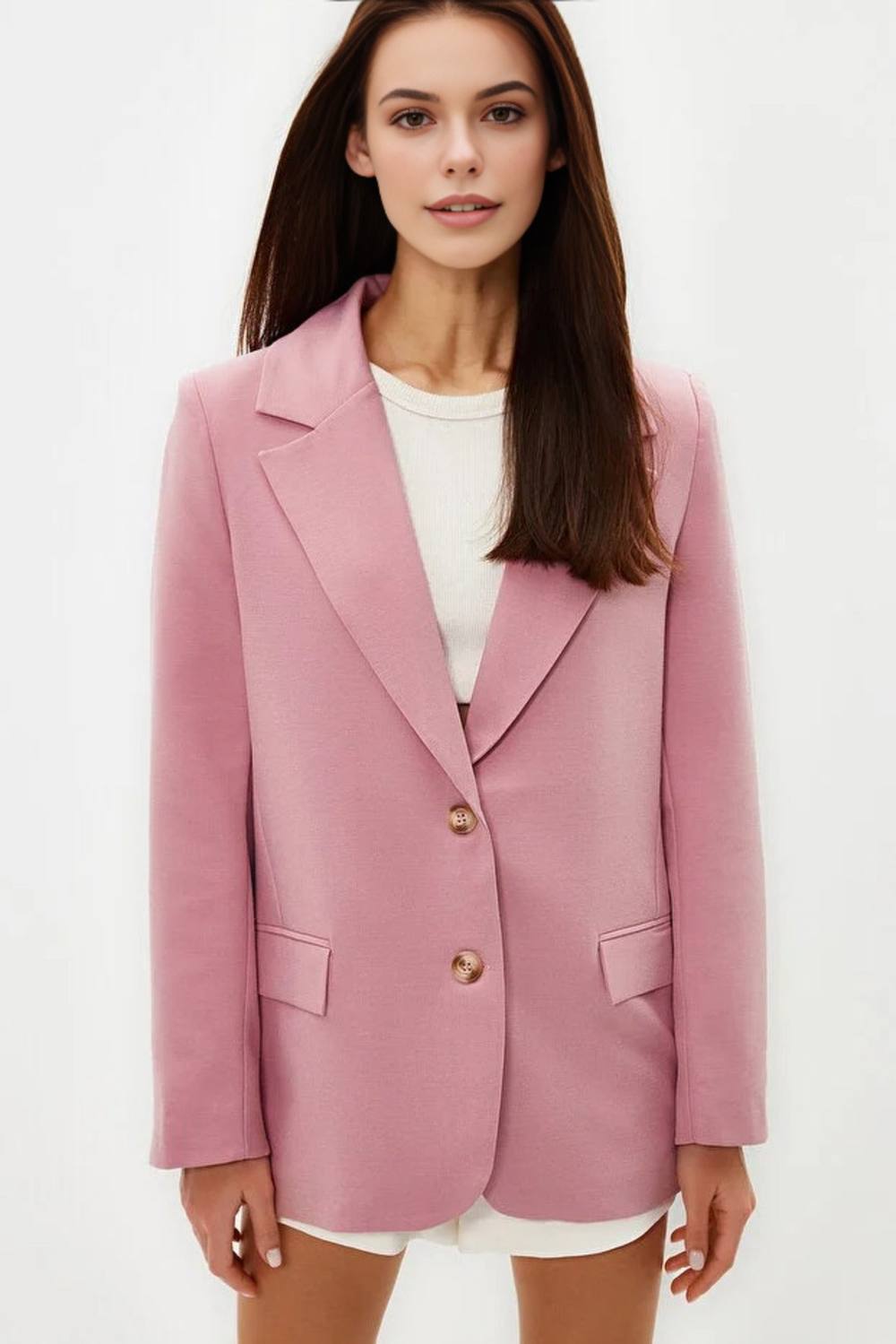Wovcor Lined Woven Blazer Jacket In Pink Wovcor Lined Woven Blazer Jacket In Pink