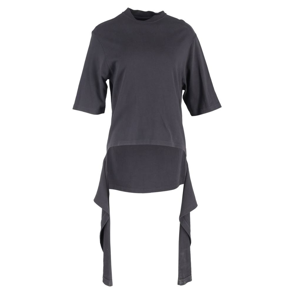 Balenciaga Preloved Paneled Drapes Shirt In Black Cotton Balenciaga Preloved Paneled Drapes Shirt In Black Cotton