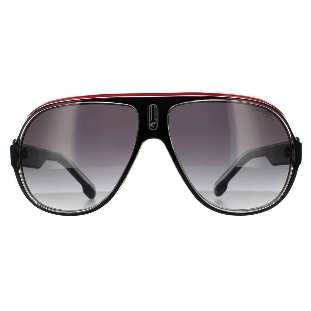 Carrera Aviator Black Crystal White Red Dark Grey Gradient Sunglasses Carrera Aviator Black Crystal White Red Dark Grey Gradient Sunglasses