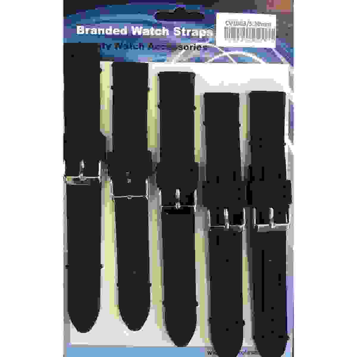 Heavy Duty rubber watch strap black Pack of CV- Heavy Duty rubber watch strap black Pack of CV-
