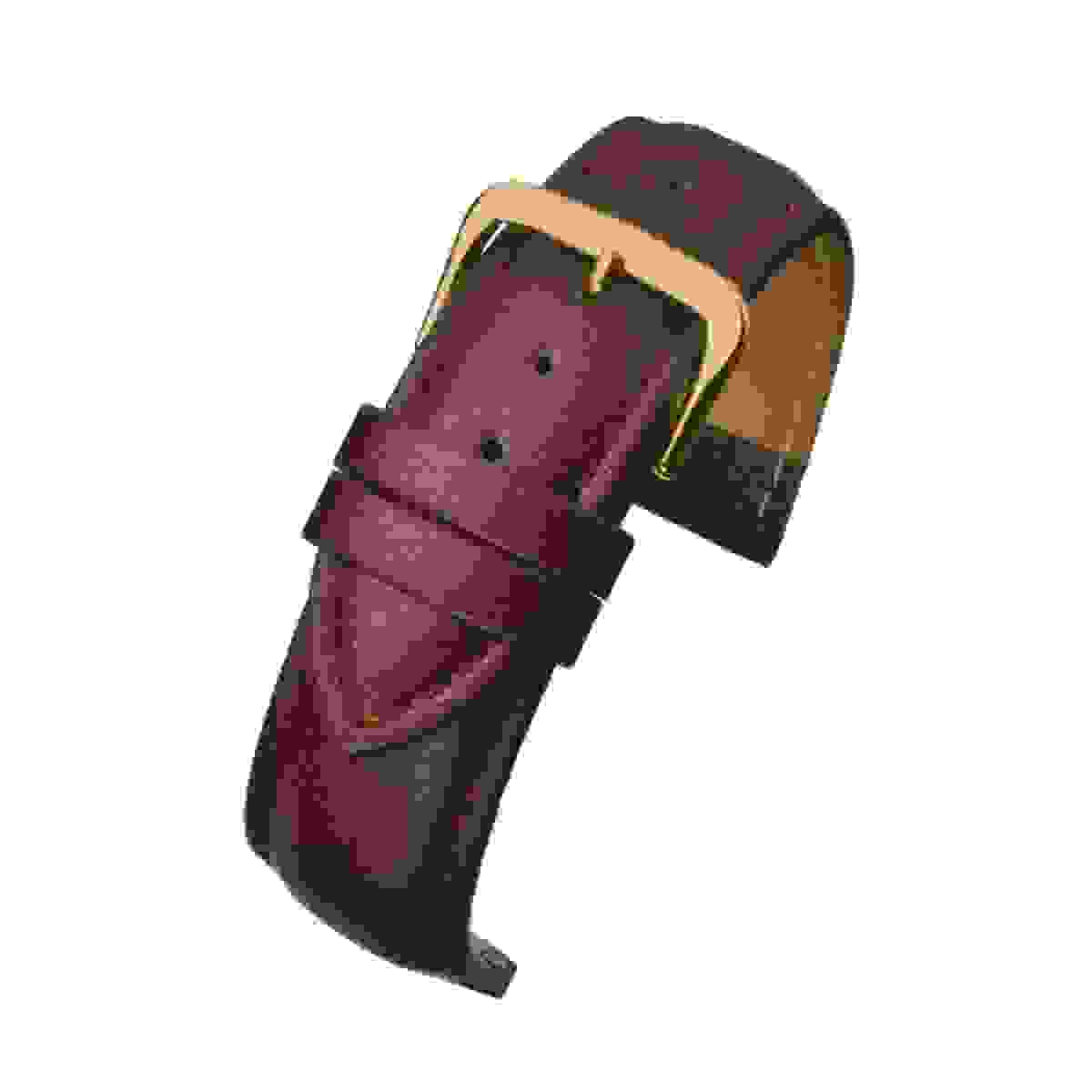 Brown Padded Buffalo Grain Leather Watch Strap mm Brown Padded Buffalo Grain Leather Watch Strap mm