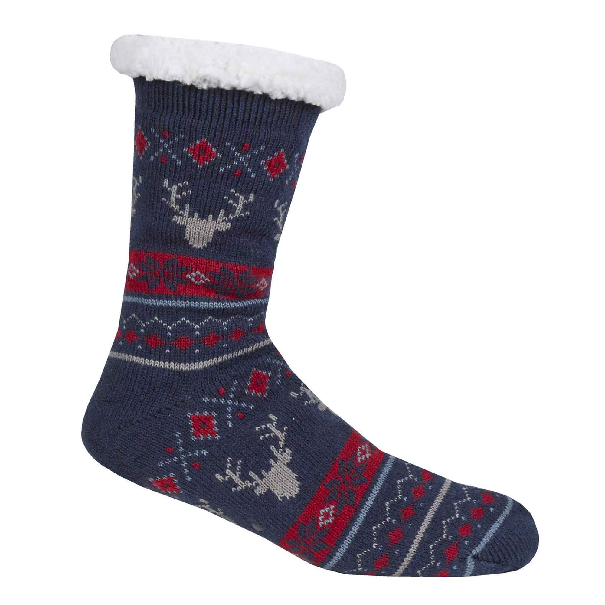 Men’s Chunky Winter Lounge Slipper Socks with Non Men’s Chunky Winter Lounge Slipper Socks with Non