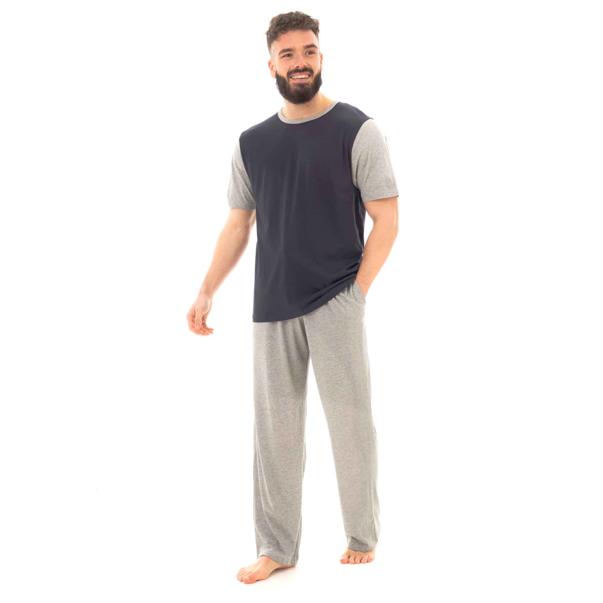Men’s Cotton T Shirt and Long Pants Loungewear Set Comfortable Lightweight Sleepwear for Warm Weather Relaxation Versatile – NAVYMARL GREY Men’s Cotton T Shirt and Long Pants Loungewear Set Comfortable Lightweight Sleepwear for Warm Weather Relaxation Versatile – NAVYMARL GREY
