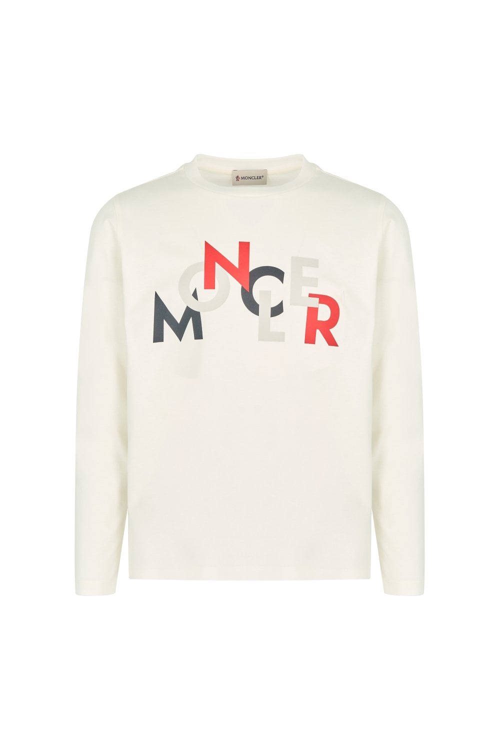 MONCLER ENFANT KIDS LS BRANDED T SHIRT Size: Y, colour: WHITE