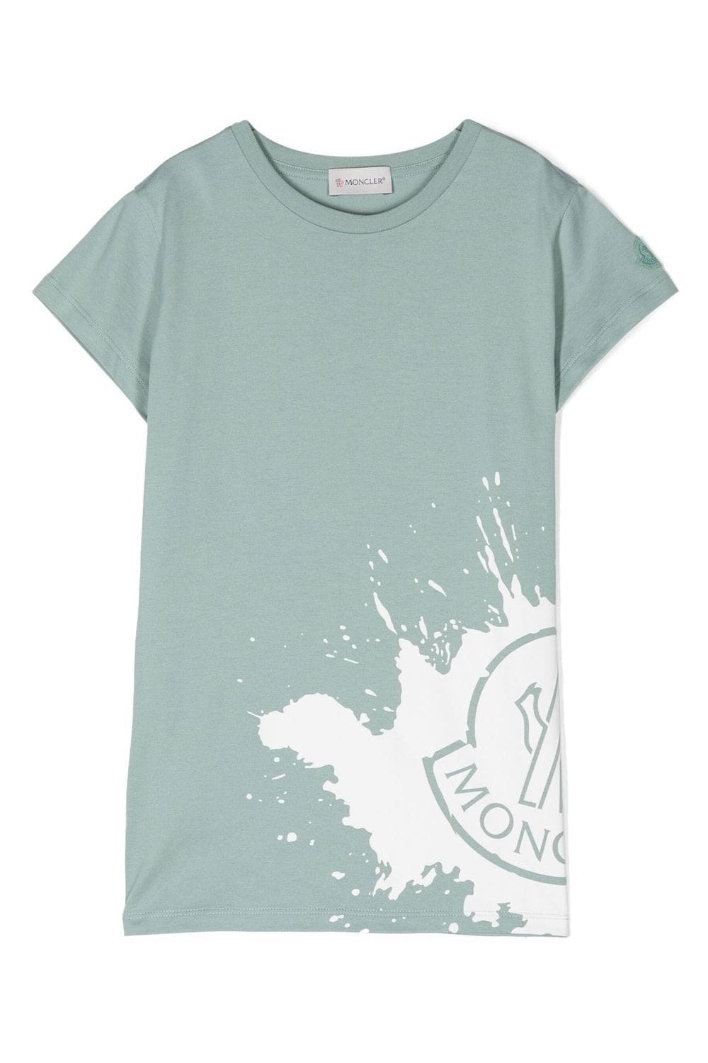 MONCLER ENFANT KIDS SPLASH LOGO T SHIRT Size: Y, colour: GREEN