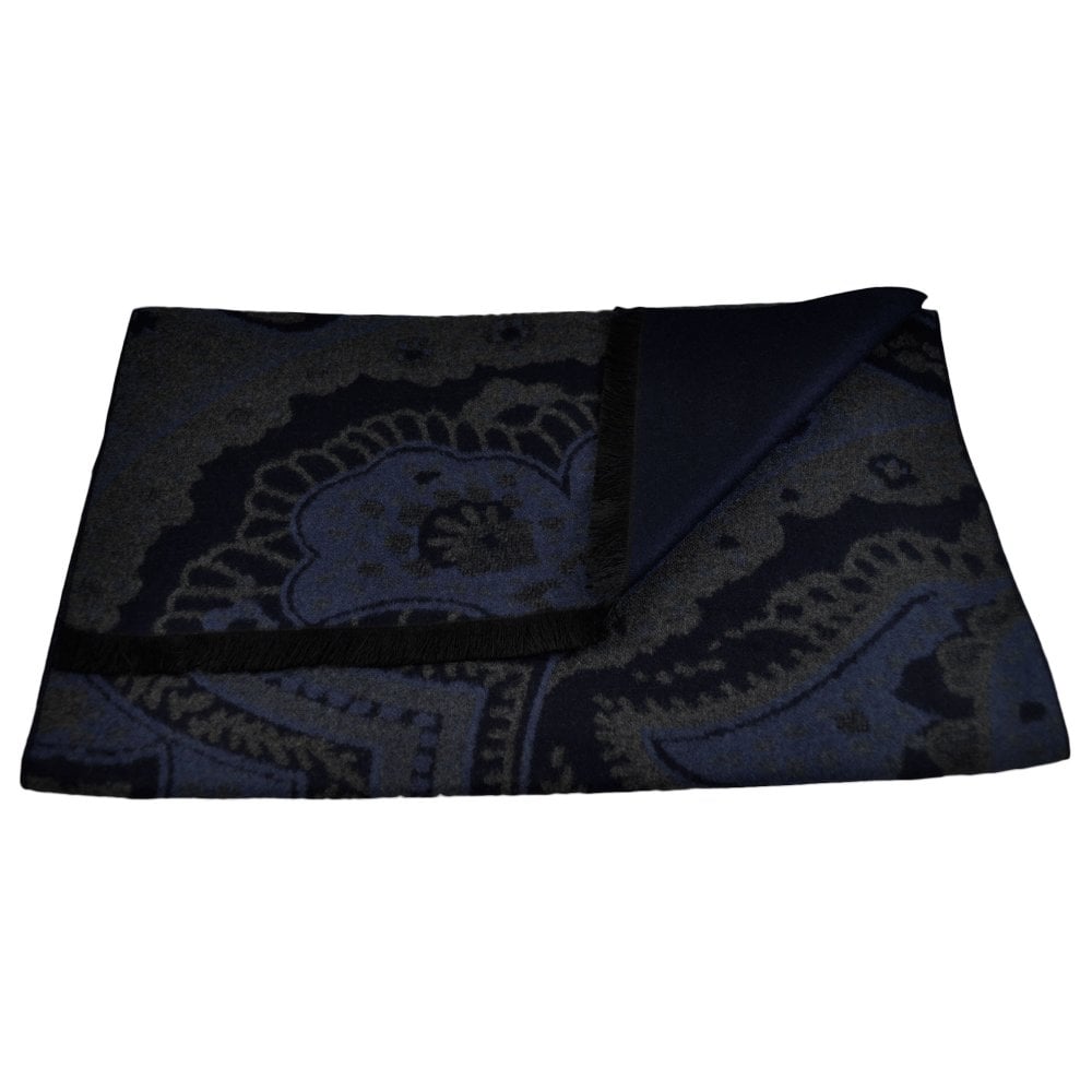Navy, Blue & Grey Patterned Autumn Winter Luxury Soft Feel Scarf Navy, Blue & Grey Patterned Autumn Winter Luxury Soft Feel Scarf