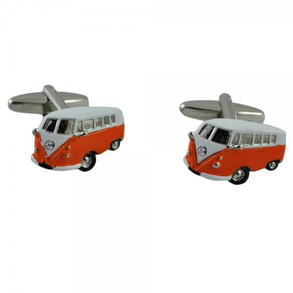 Orange Camper Van Cufflinks Orange Camper Van Cufflinks