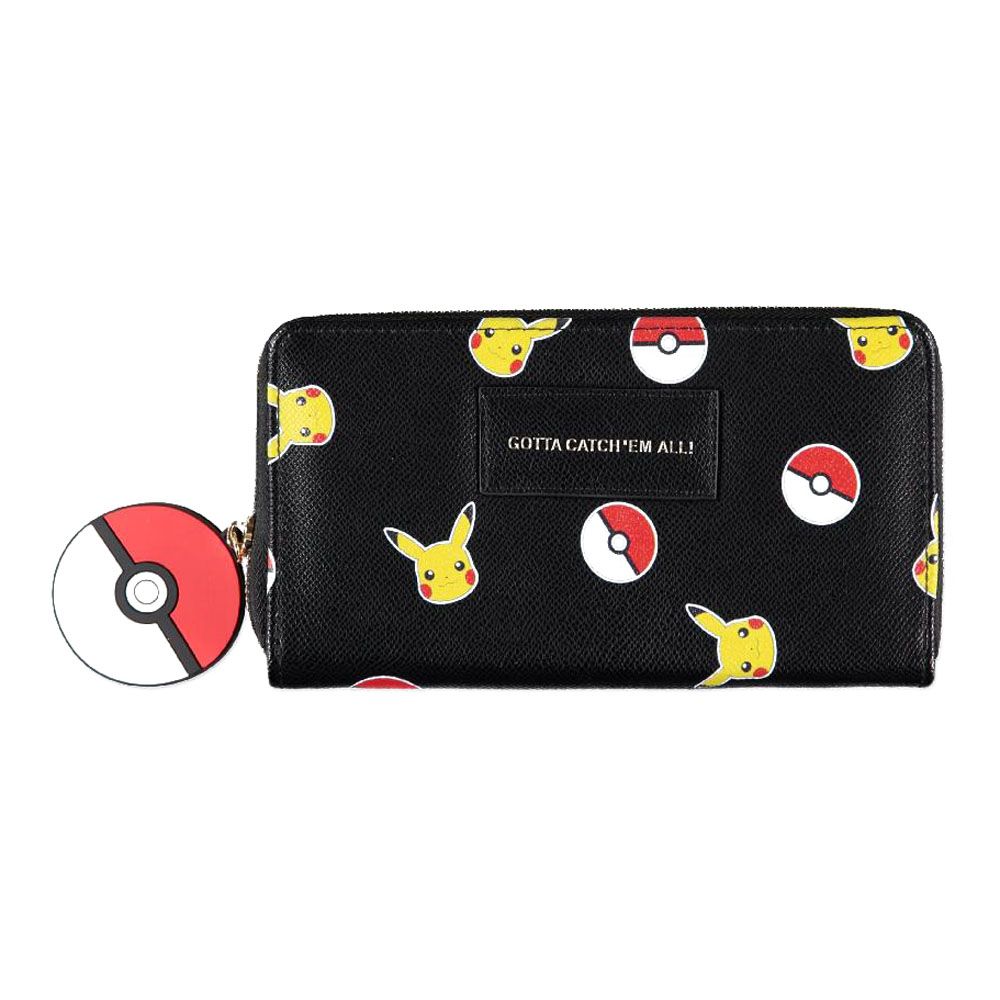 POKEMON Pika & Pokeball All-Over Print Zip Around Purse Wallet POKEMON Pika & Pokeball All-Over Print Zip Around Purse Wallet