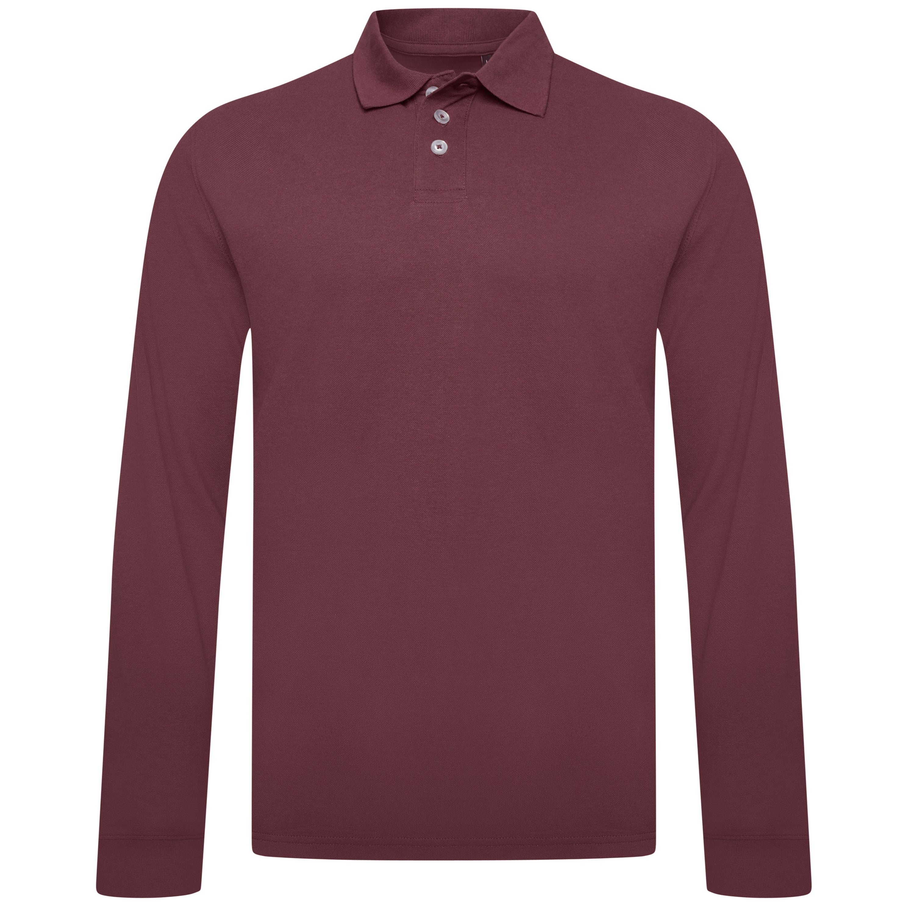 Everett Wales Long Sleeve Polo Shirt – S Burgundy Everett Wales Long Sleeve Polo Shirt – S Burgundy