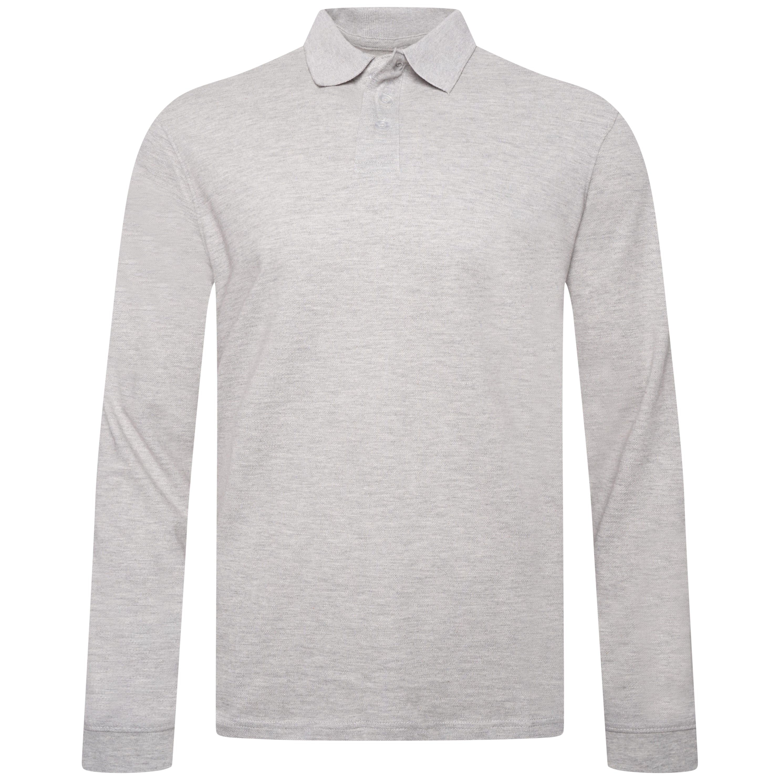 Everett Wales Long Sleeve Polo Shirt – L Light Grey Melange Everett Wales Long Sleeve Polo Shirt – L Light Grey Melange