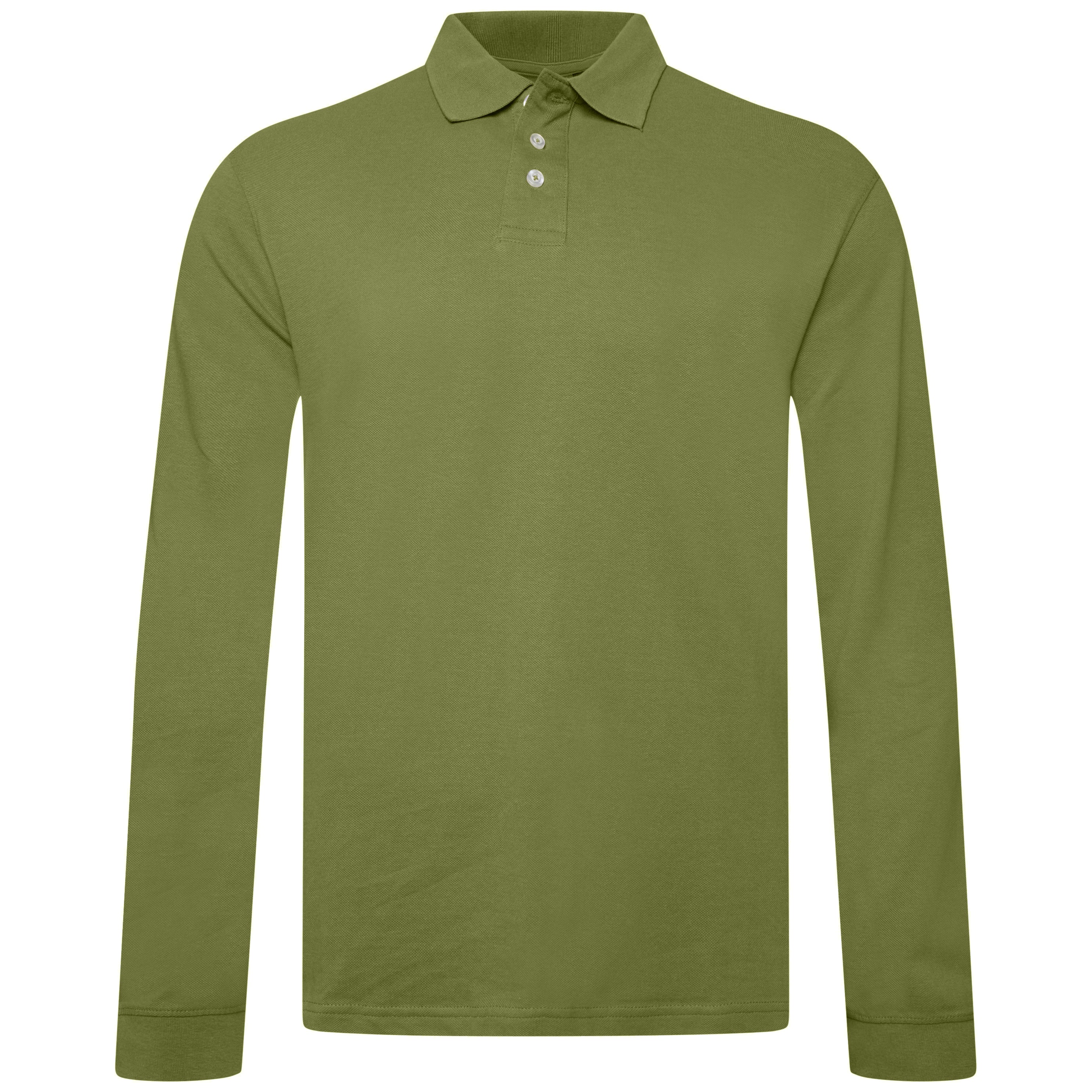 Everett Wales Long Sleeve Polo Shirt – Military Green Everett Wales Long Sleeve Polo Shirt – Military Green