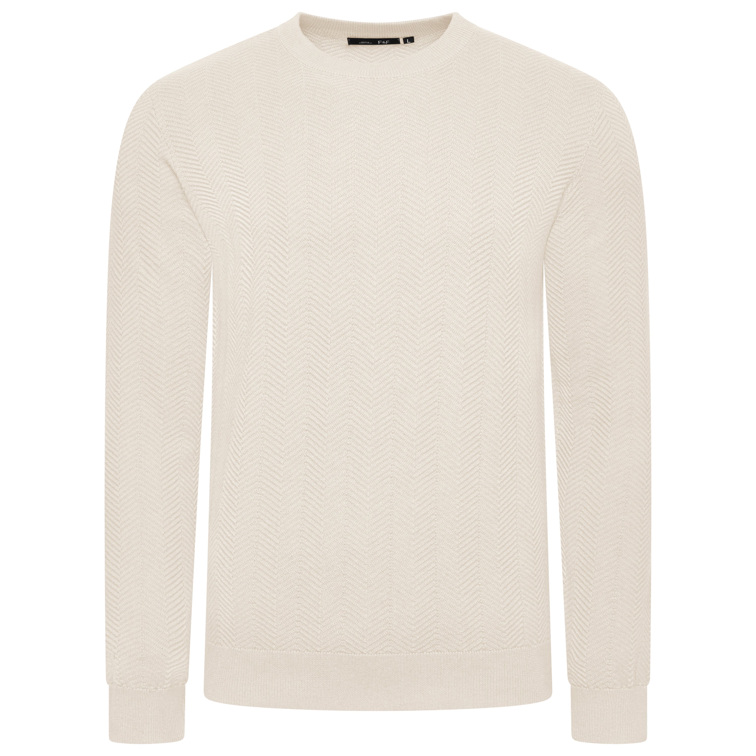 F&F Chevron Knit Pullover Jumper – S Cream F&F Chevron Knit Pullover Jumper – S Cream