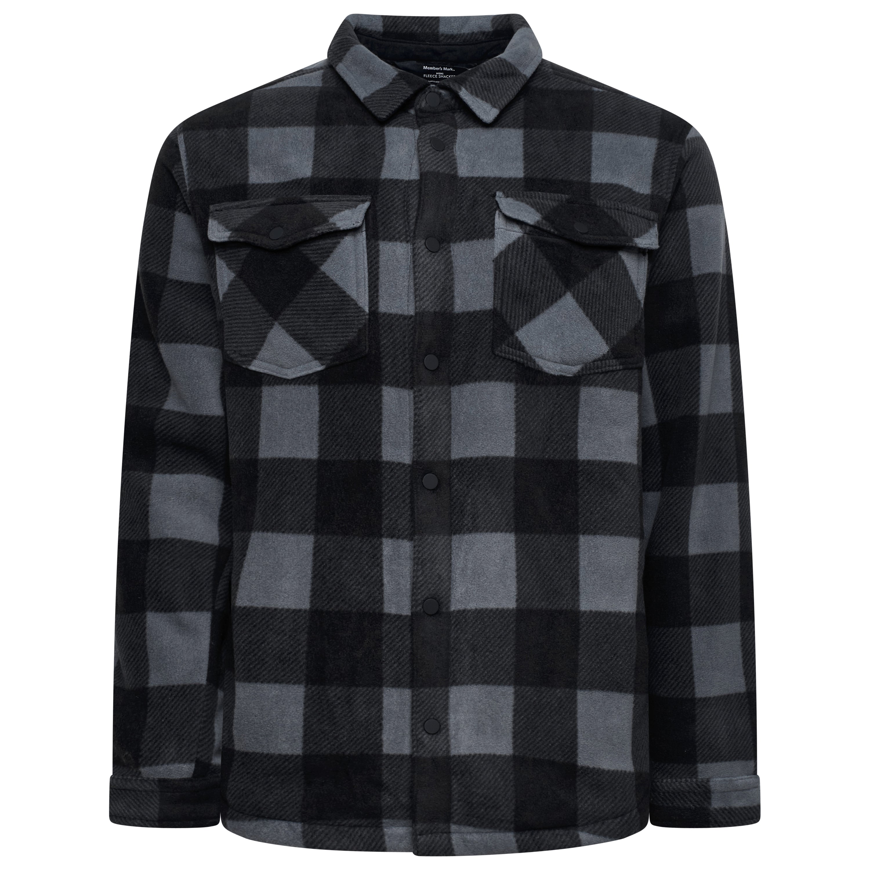Member’s Mark Sherpa Fleece Shacket Overshirt – S Black Member’s Mark Sherpa Fleece Shacket Overshirt – S Black