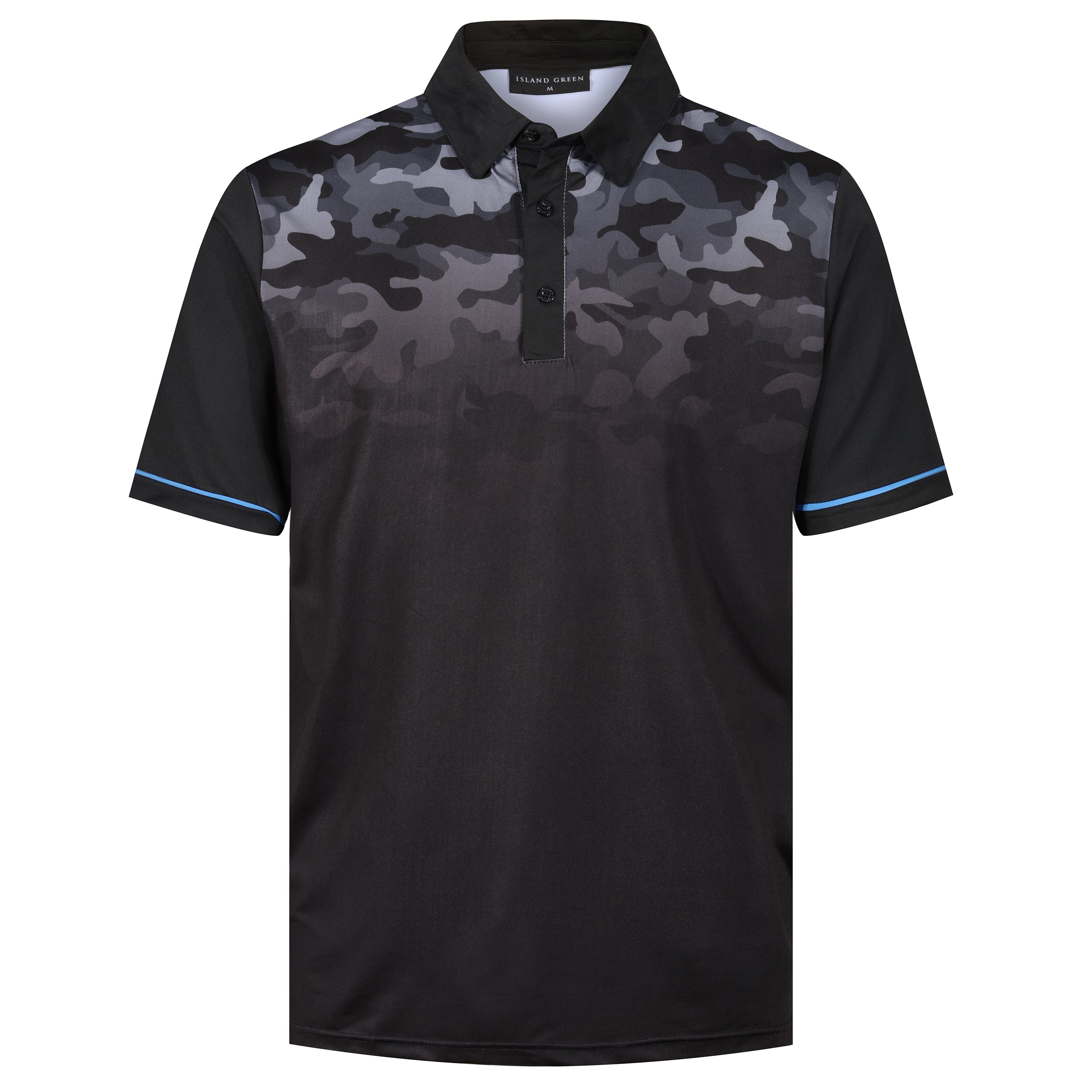 Island Green Camo Print Golf Sport Polo Shirt – M Black Island Green Camo Print Golf Sport Polo Shirt – M Black