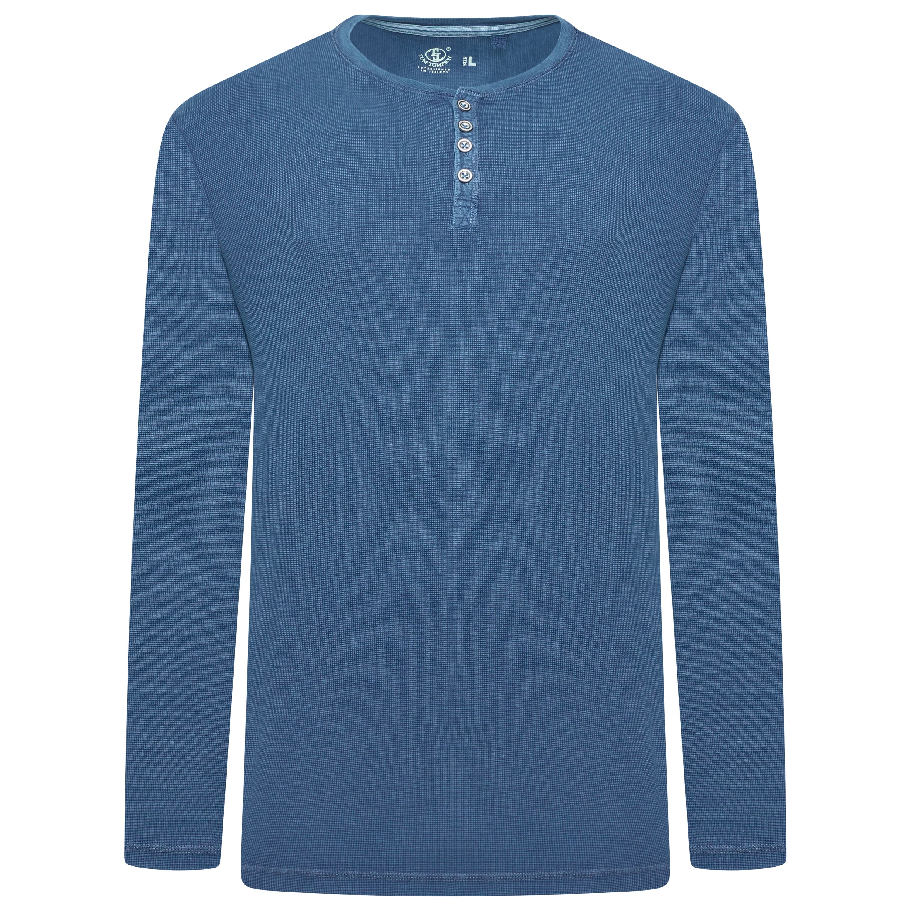 Tom Tompson Thermal Waffle Knit Henley Shirt – M Blue Tom Tompson Thermal Waffle Knit Henley Shirt – M Blue