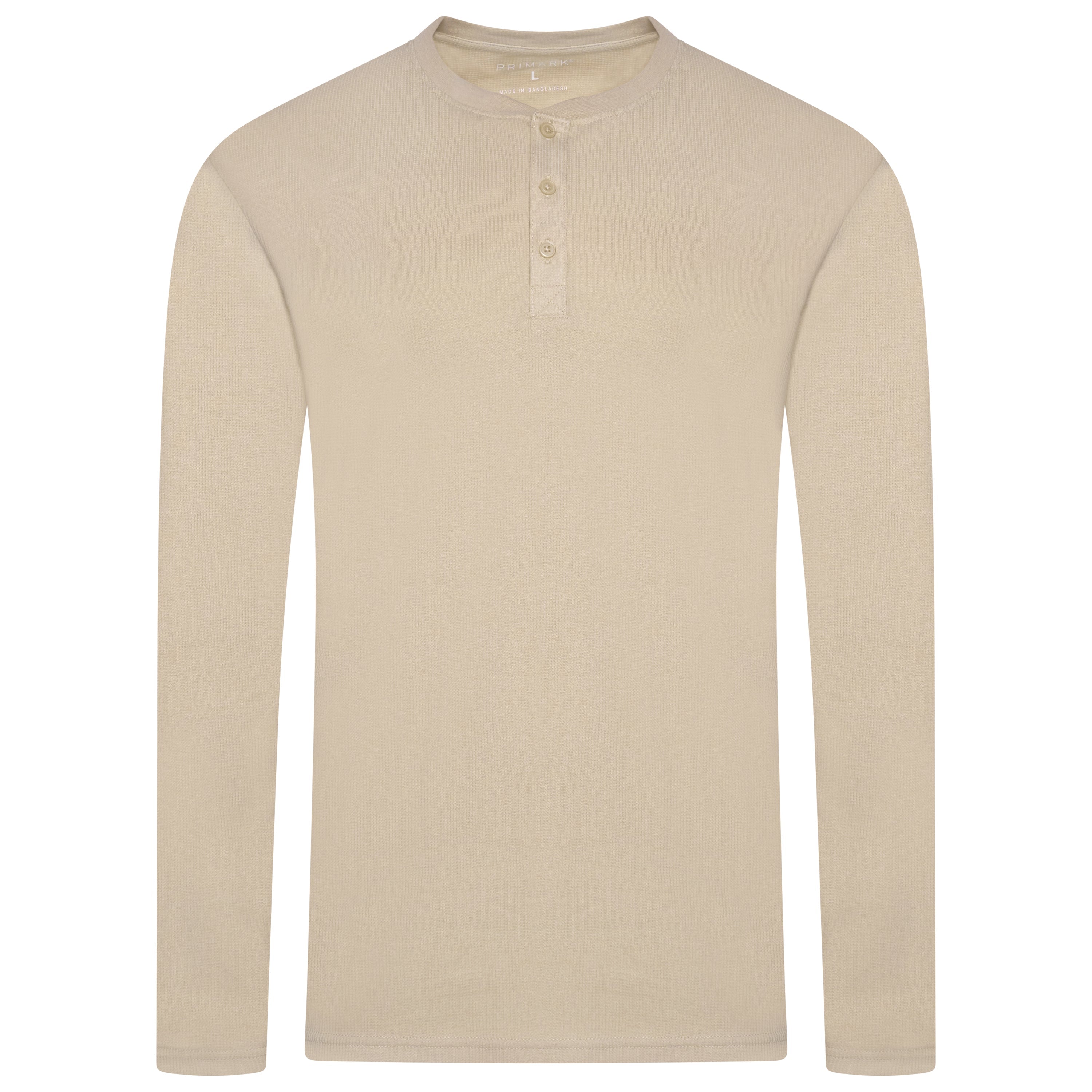 Henley Waffle Knit Long Sleeve Top – Tan Henley Waffle Knit Long Sleeve Top – Tan