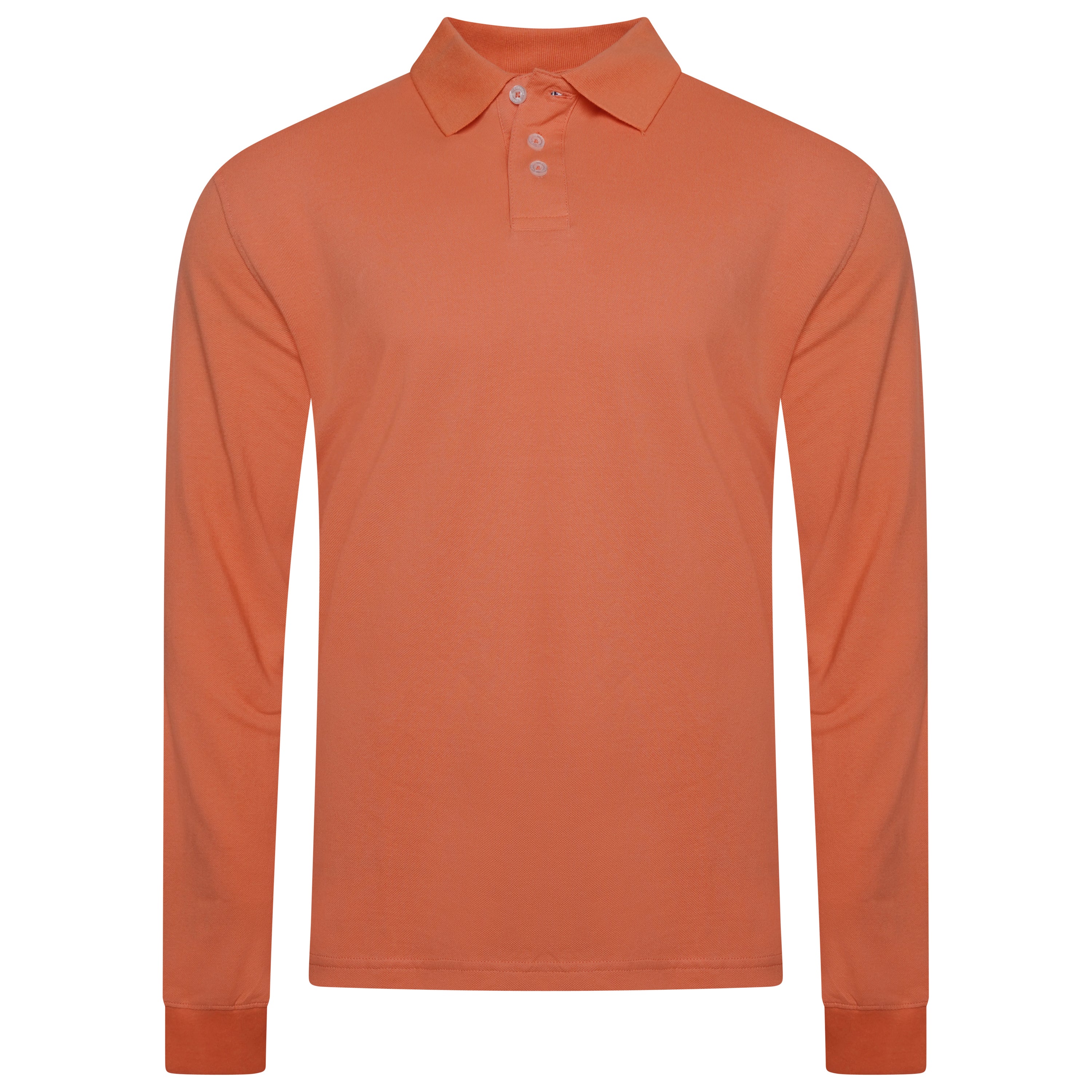 Evryone Long Sleeve Polo Shirt – L Bright Salmon Evryone Long Sleeve Polo Shirt – L Bright Salmon