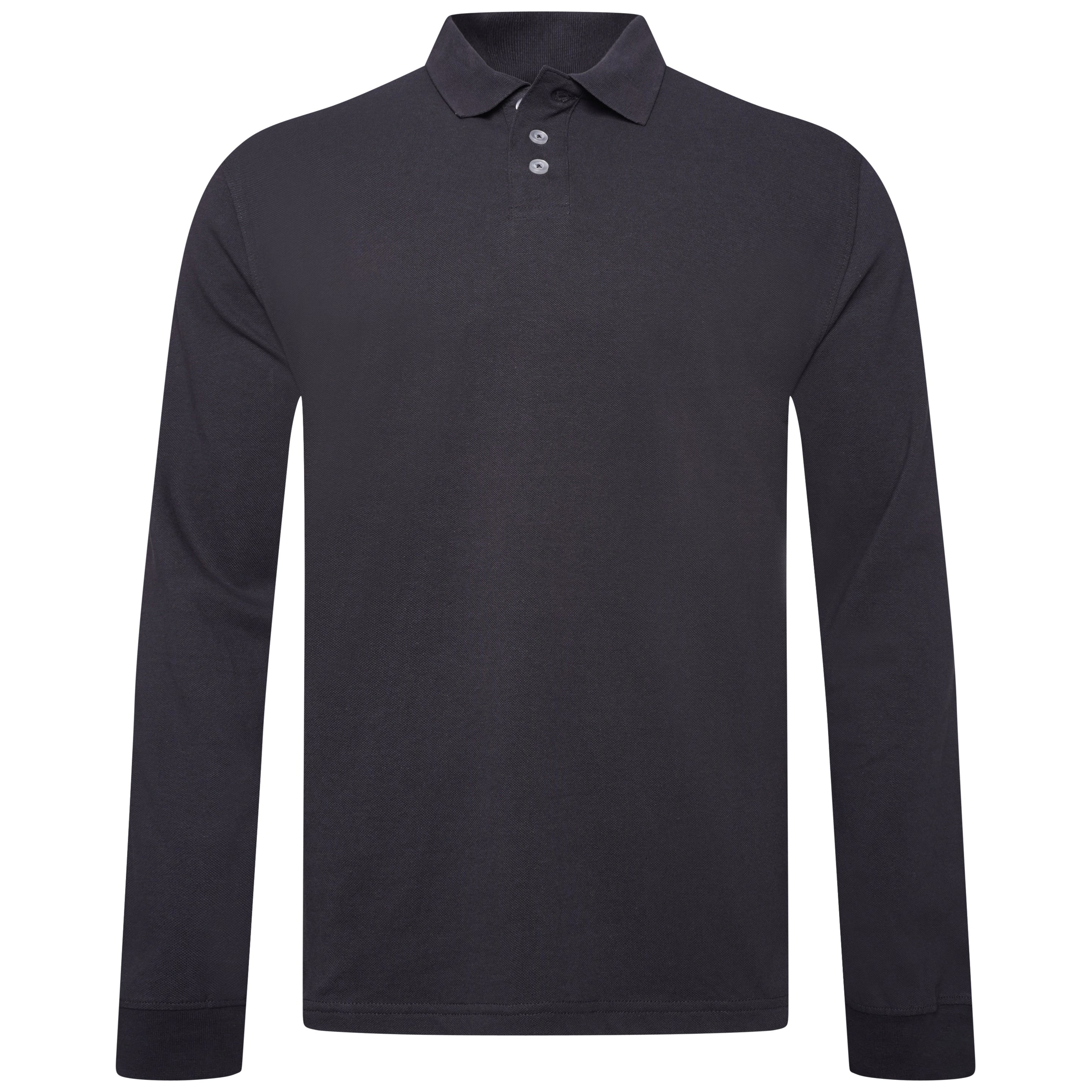 Everett Wales Long Sleeve Polo Shirt – Dark Heather Everett Wales Long Sleeve Polo Shirt – Dark Heather