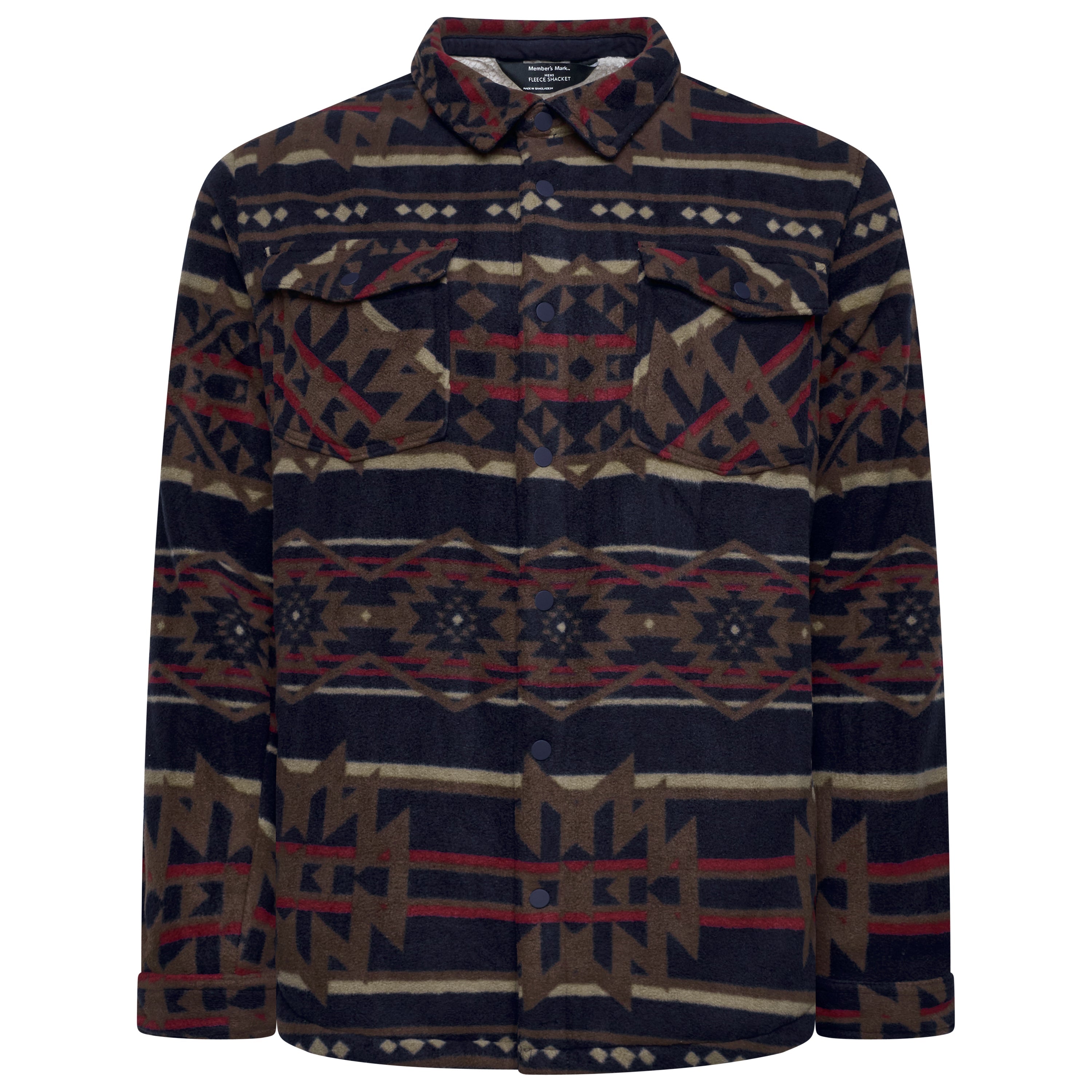 Member’s Mark Sherpa Fleece Shacket Overshirt – L Navy Blue Member’s Mark Sherpa Fleece Shacket Overshirt – L Navy Blue