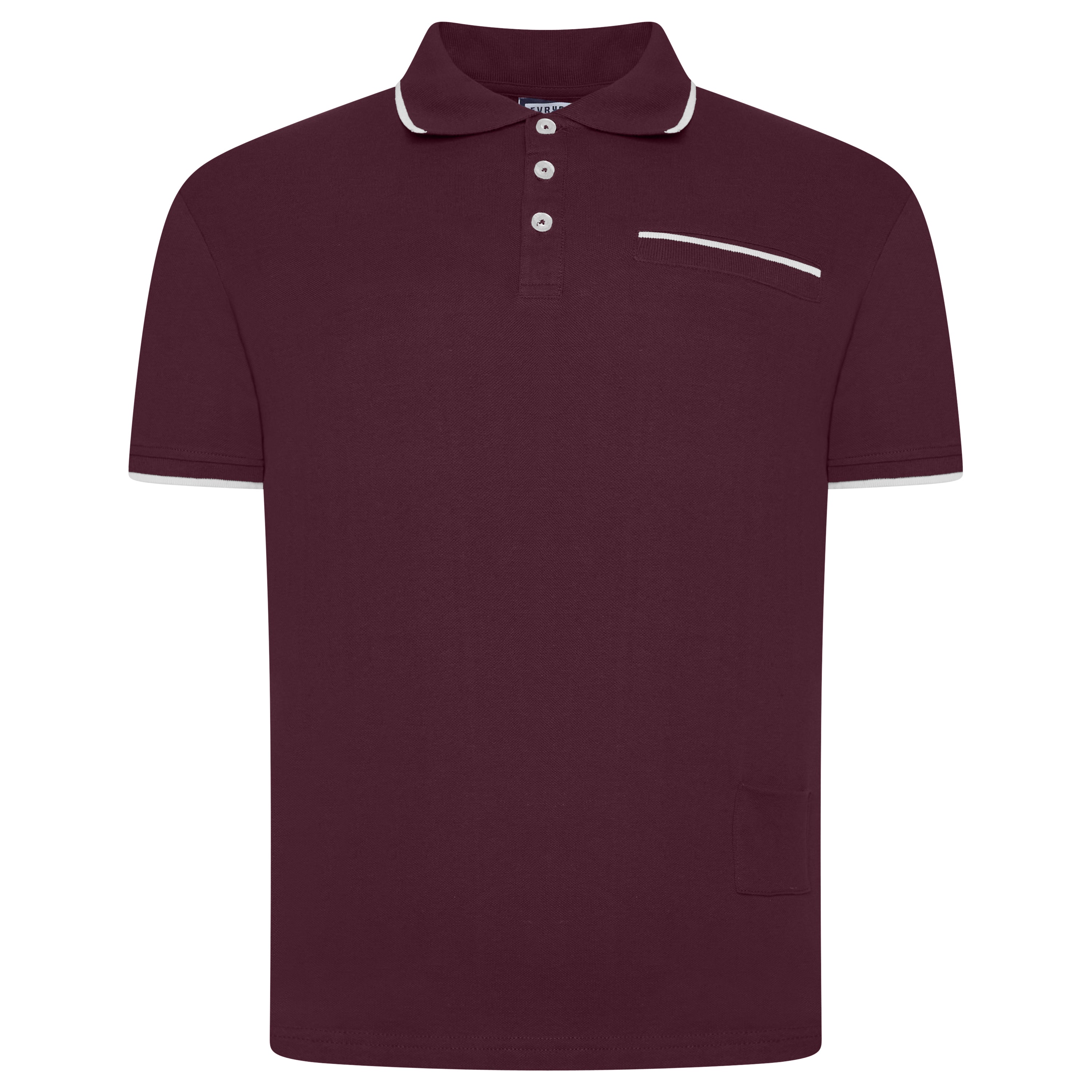 Evryone Contrast Tipped Polo Shirt – M Windsor Wine Evryone Contrast Tipped Polo Shirt – M Windsor Wine