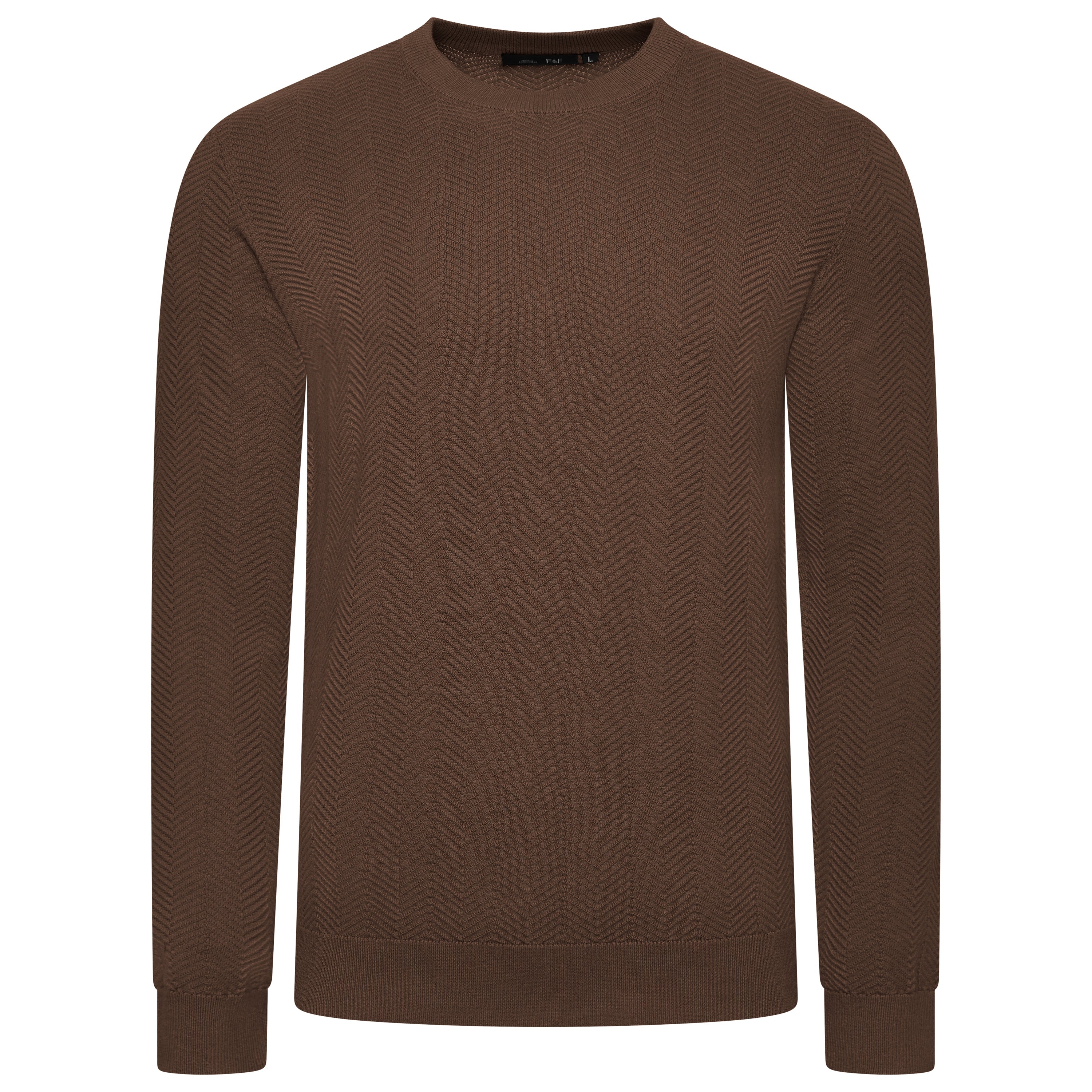 F&F Chevron Knit Pullover Jumper – L Brown F&F Chevron Knit Pullover Jumper – L Brown