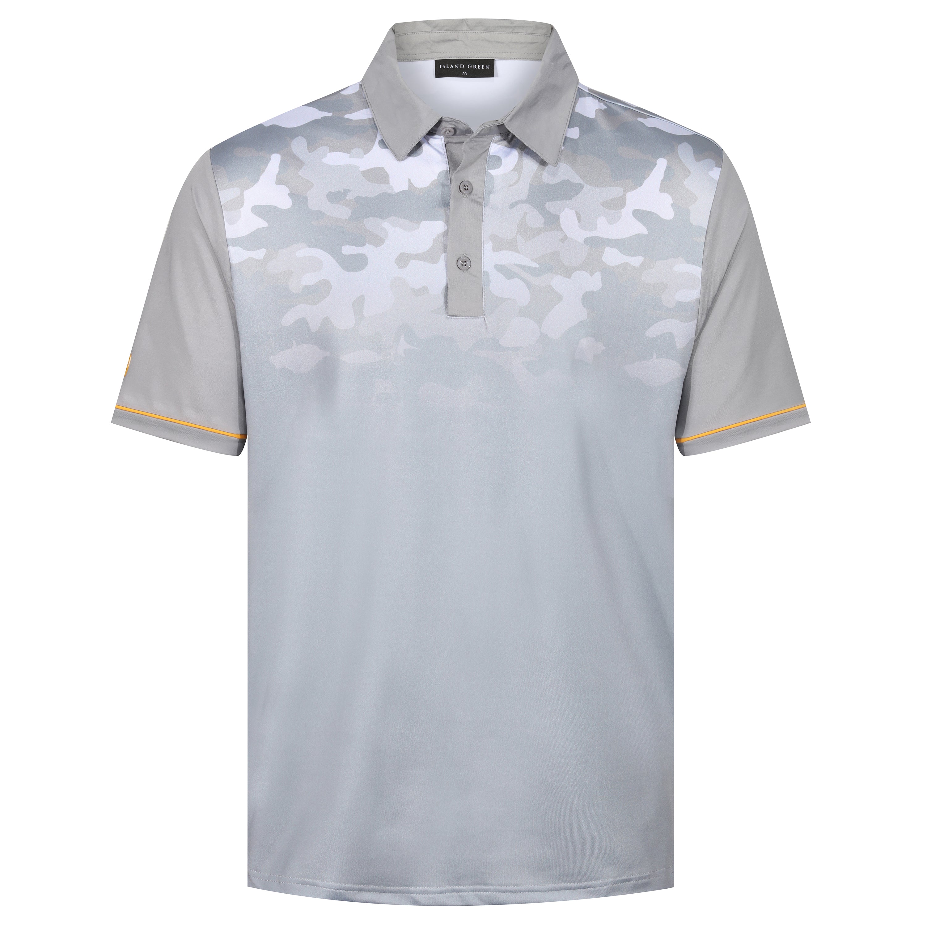 Island Green Camo Print Golf Sport Polo Shirt – S Grey Island Green Camo Print Golf Sport Polo Shirt – S Grey