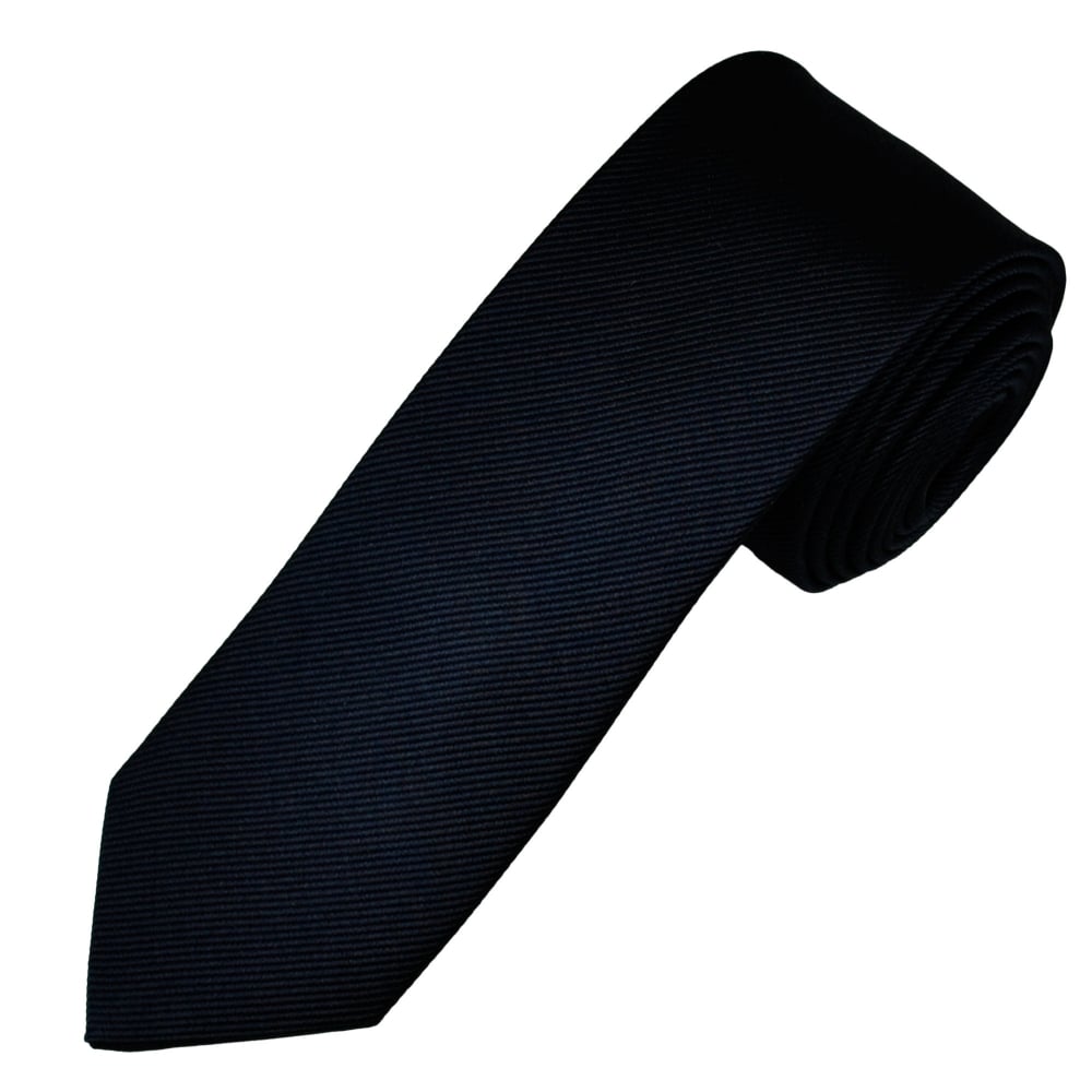 Plain Navy Blue Narrow Men's Silk Tie Plain Navy Blue Narrow Men's Silk Tie