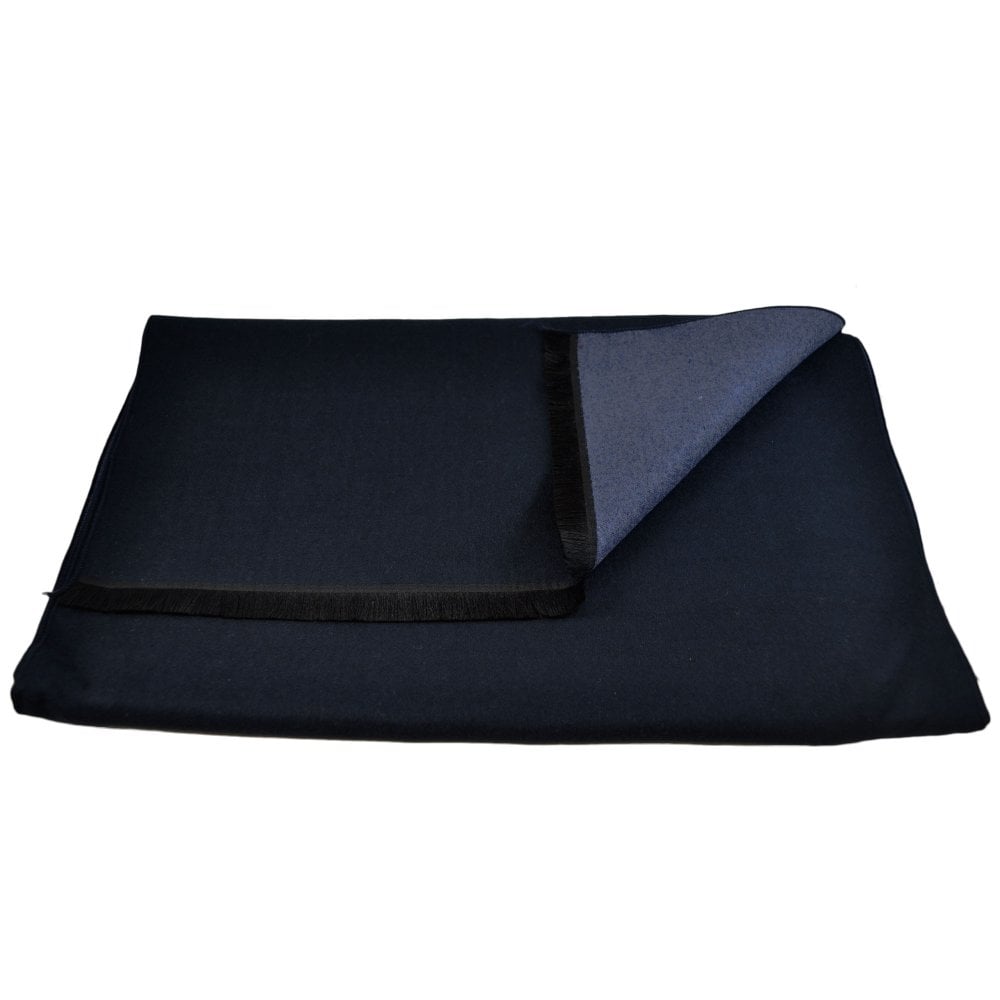 Plain Navy Blue with Black Trim Autumn Winter Luxury Soft Feel Scarf Plain Navy Blue with Black Trim Autumn Winter Luxury Soft Feel Scarf