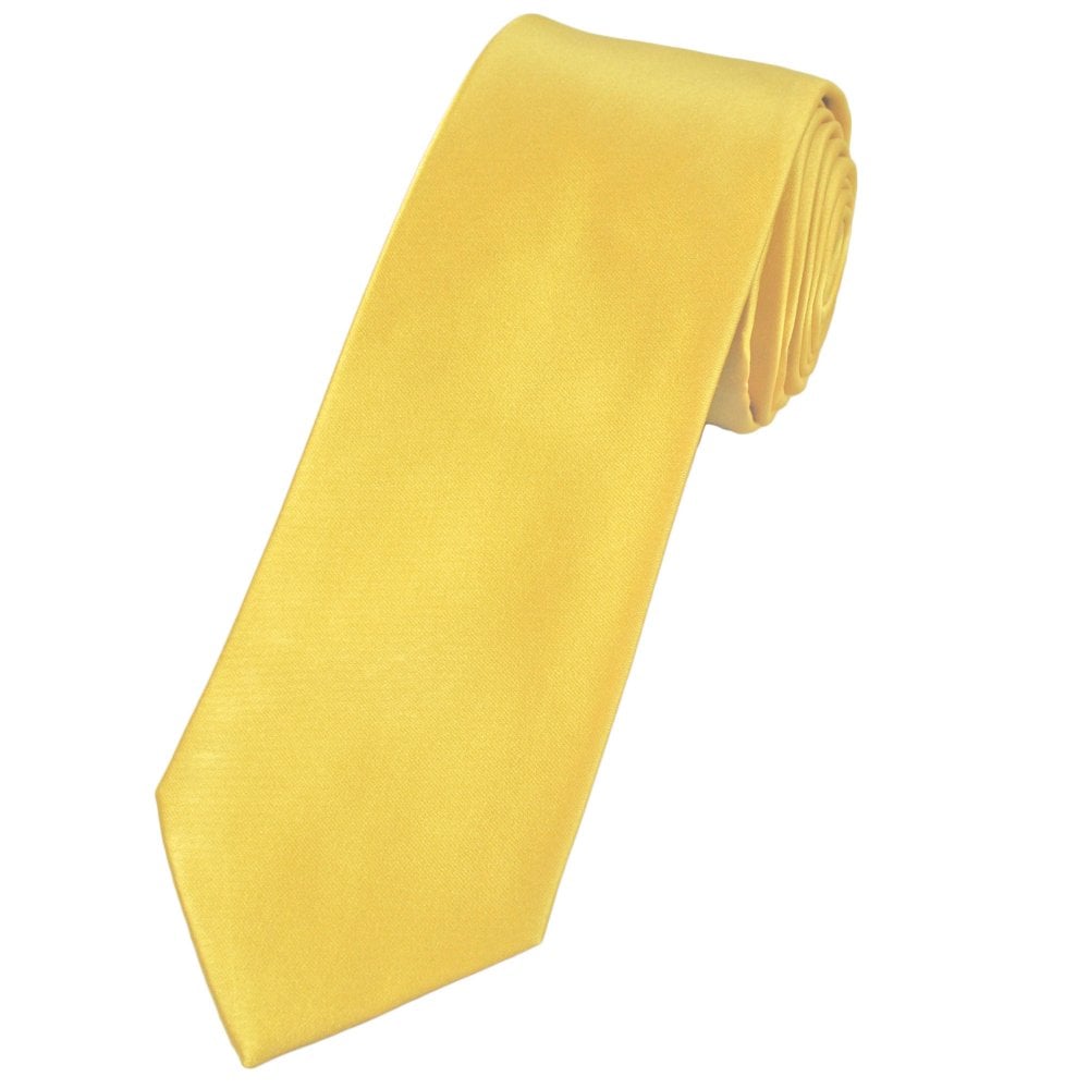 Plain Sunglow Gold Luxury Silk Satin Men's Tie by Lupi Romani Plain Sunglow Gold Luxury Silk Satin Men's Tie by Lupi Romani