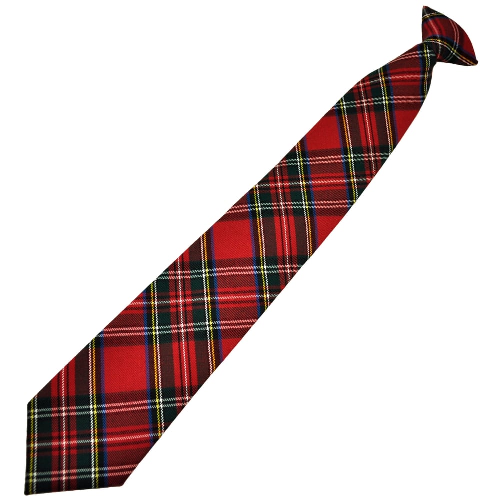 Red, Green, Blue, White & Yellow Tartan Wool Blend Men's Clip On Tie Red, Green, Blue, White & Yellow Tartan Wool Blend Men's Clip On Tie