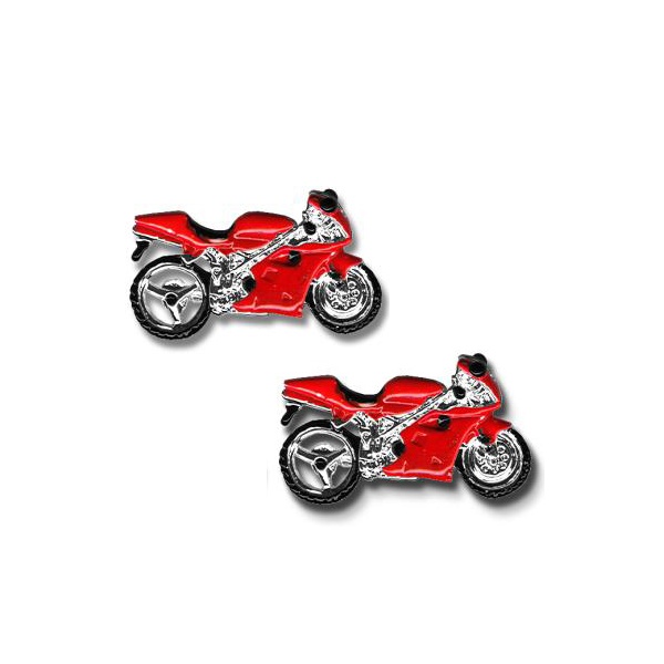 Red Motorbike Novelty Cufflinks Red Motorbike Novelty Cufflinks