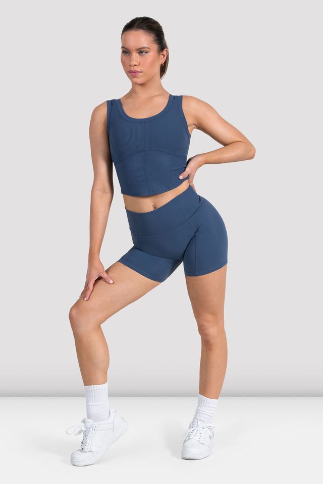 BLOCH Ladies Apex Corset Tank Top, Bering Sea BLOCH Ladies Apex Corset Tank Top, Bering Sea