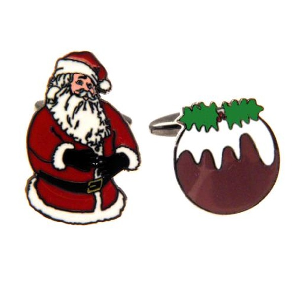 Santa Claus & Christmas Pudding Novelty Cufflinks Santa Claus & Christmas Pudding Novelty Cufflinks