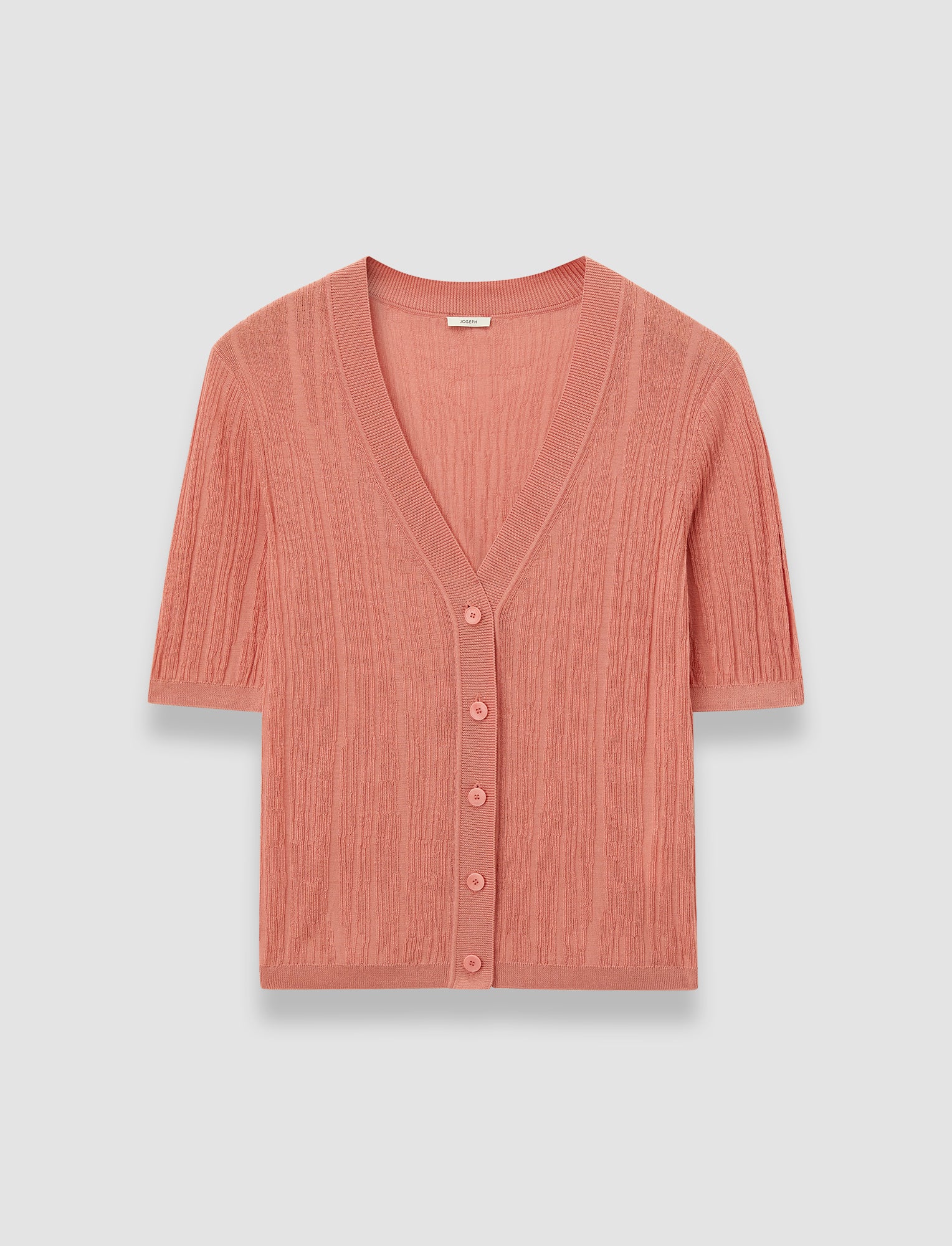 Sens Silk Cotton Rib Short Sleeve Cardigan Sens Silk Cotton Rib Short Sleeve Cardigan