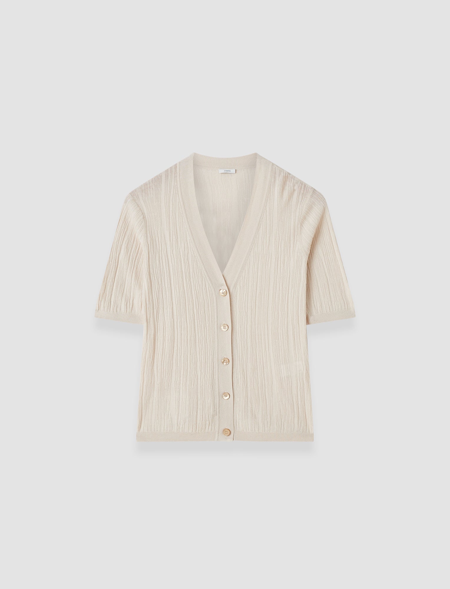 Sens Silk Cotton Rib Short Sleeve Cardigan Sens Silk Cotton Rib Short Sleeve Cardigan